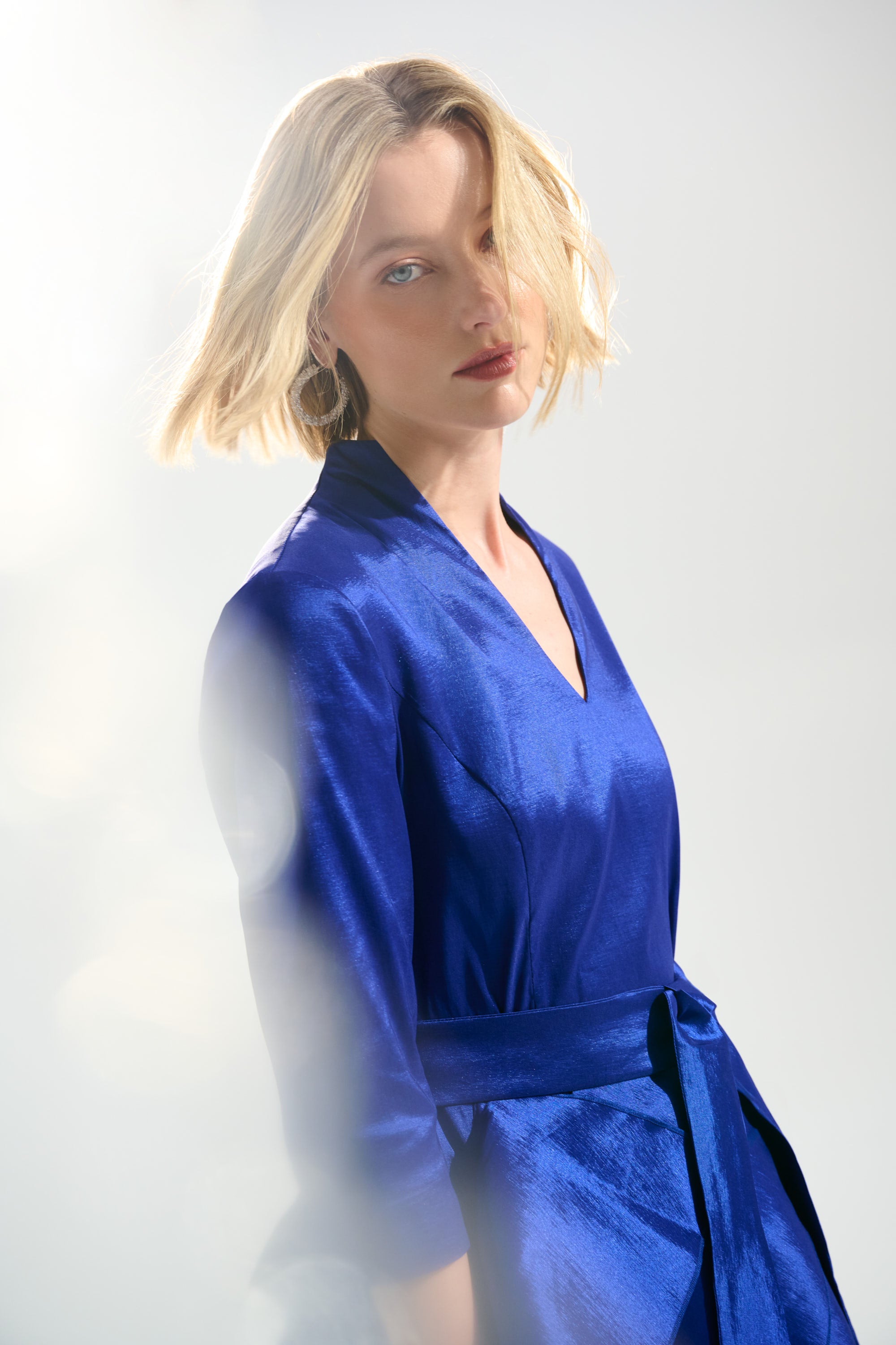 Joseph Ribkoff Signature Stretch Taffeta Dress | Cascading Ruffle Skirt