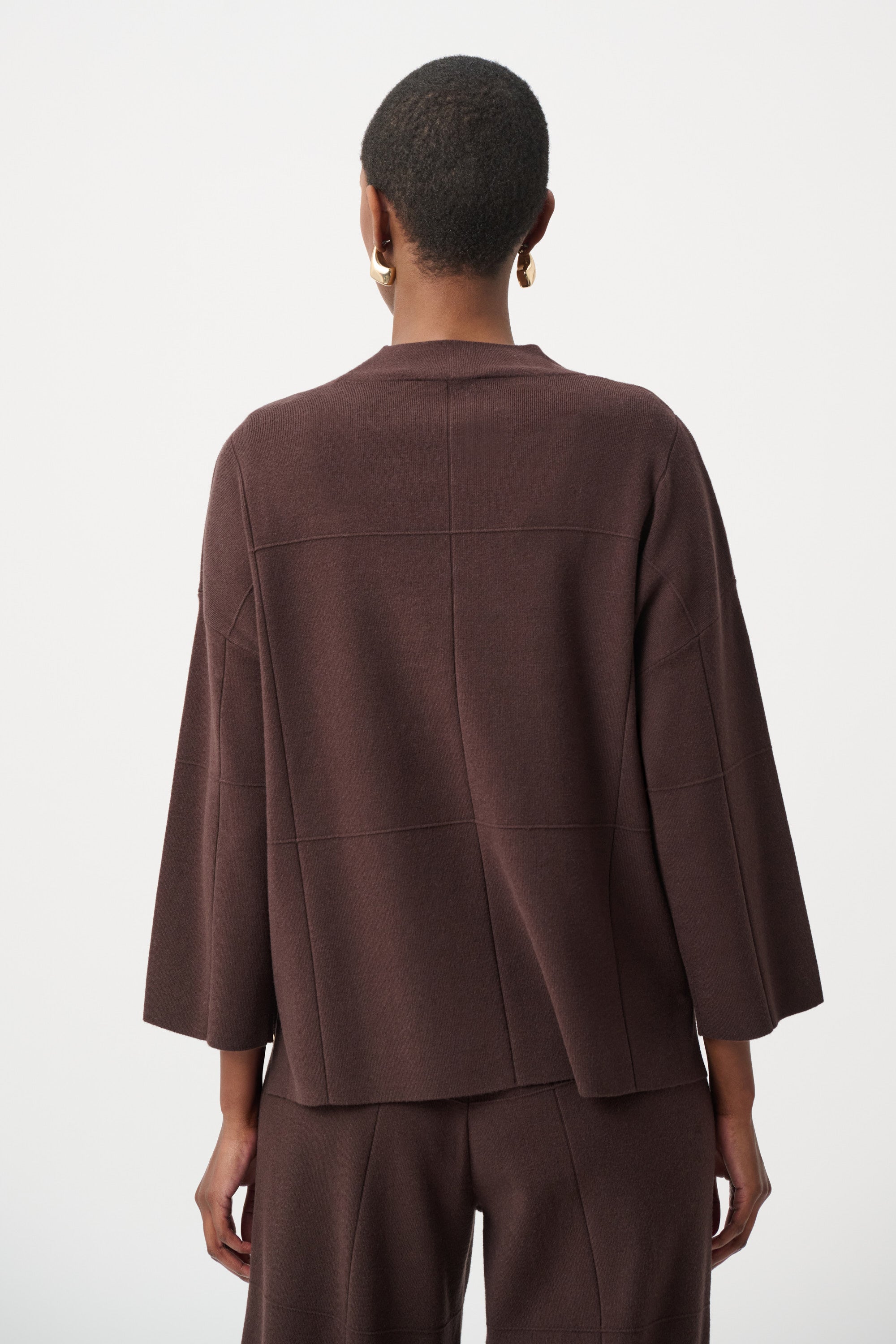 JOSEPH RIBKOFF BRUSHED VISCOSE STRAIGHT TOP WITH MOCK NECK