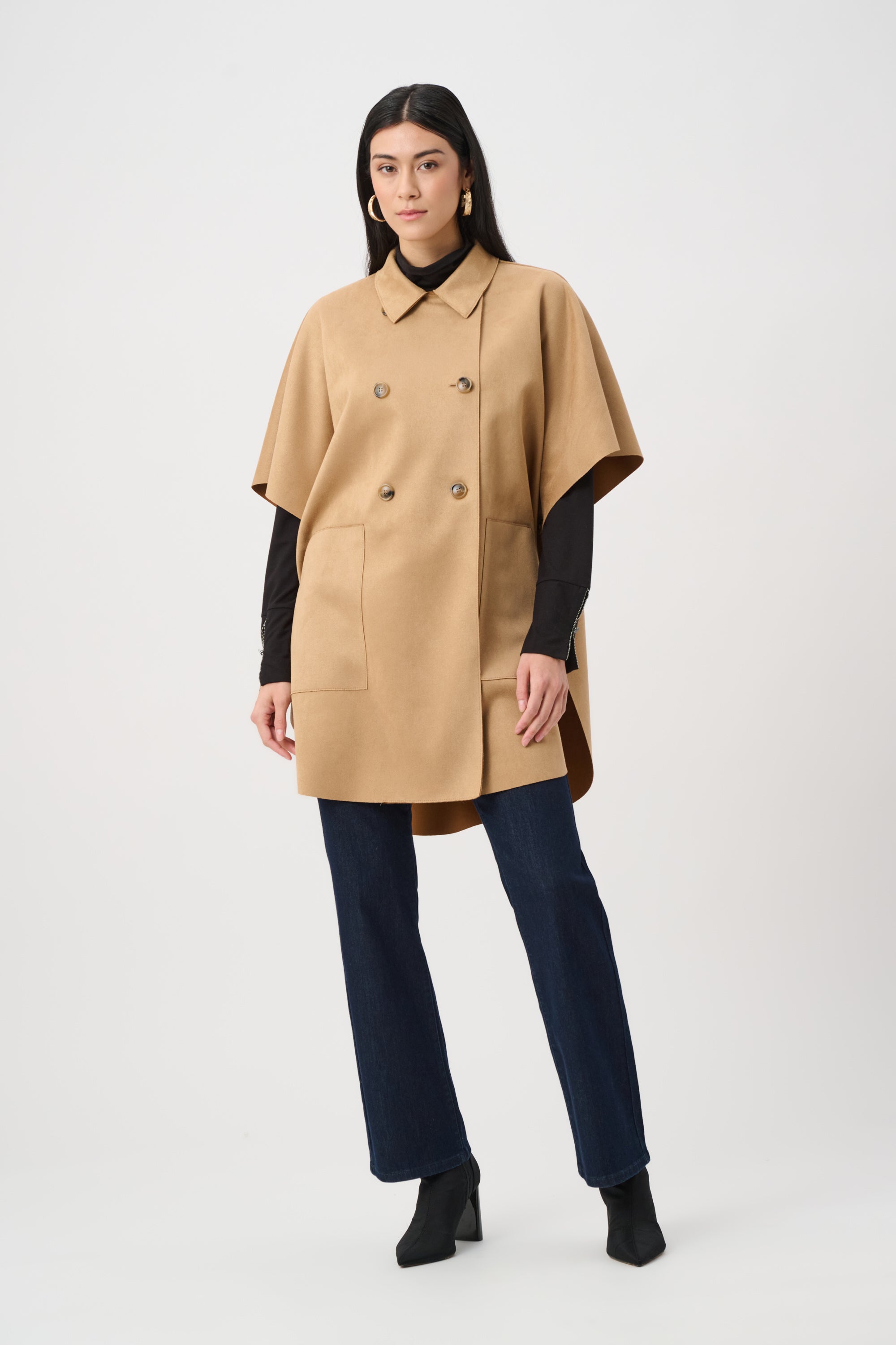 JOSEPH RIBKOFF SCUBA SUEDE PONCHO JACKET