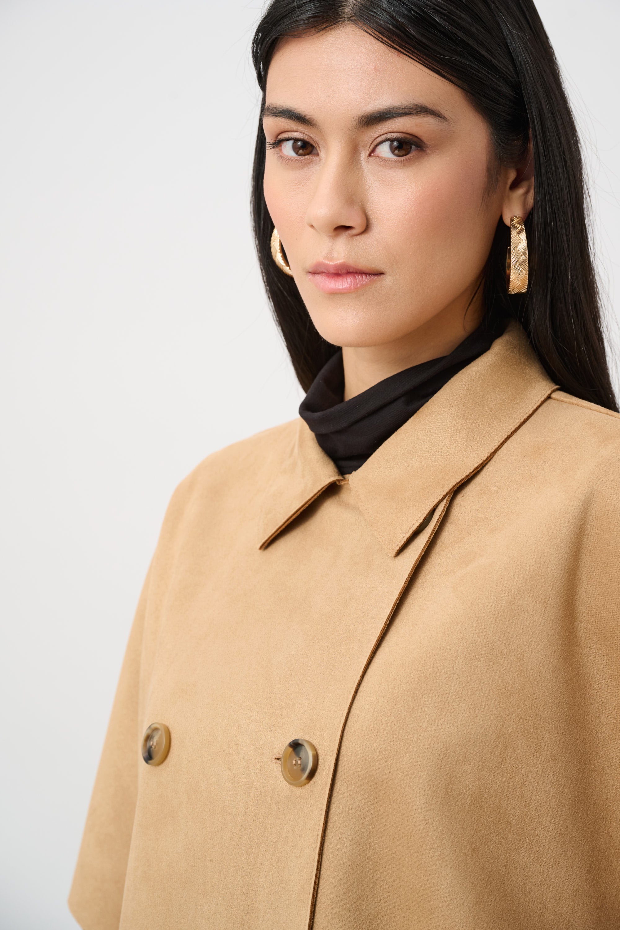 JOSEPH RIBKOFF SCUBA SUEDE PONCHO JACKET