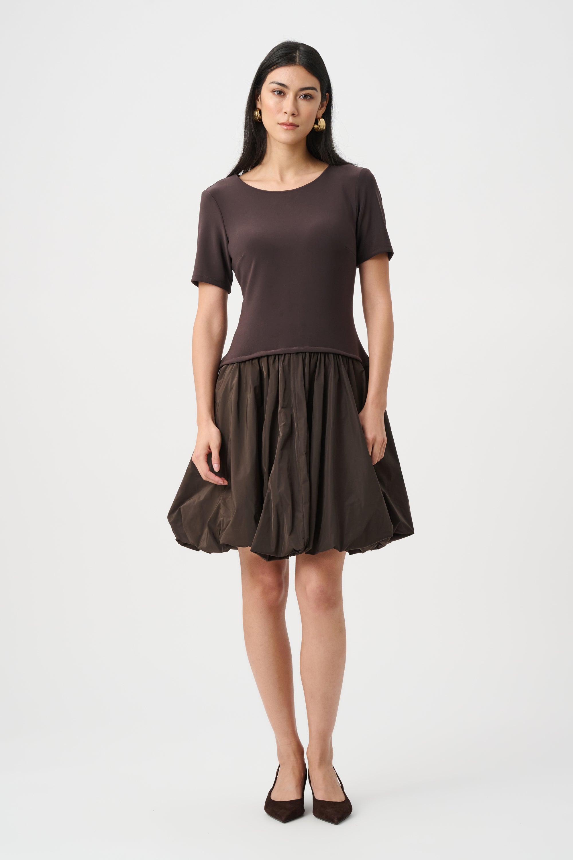 JOSEPH RIBKOFF SILKY KNIT & MEMORY FIT AND FLARE DRESS