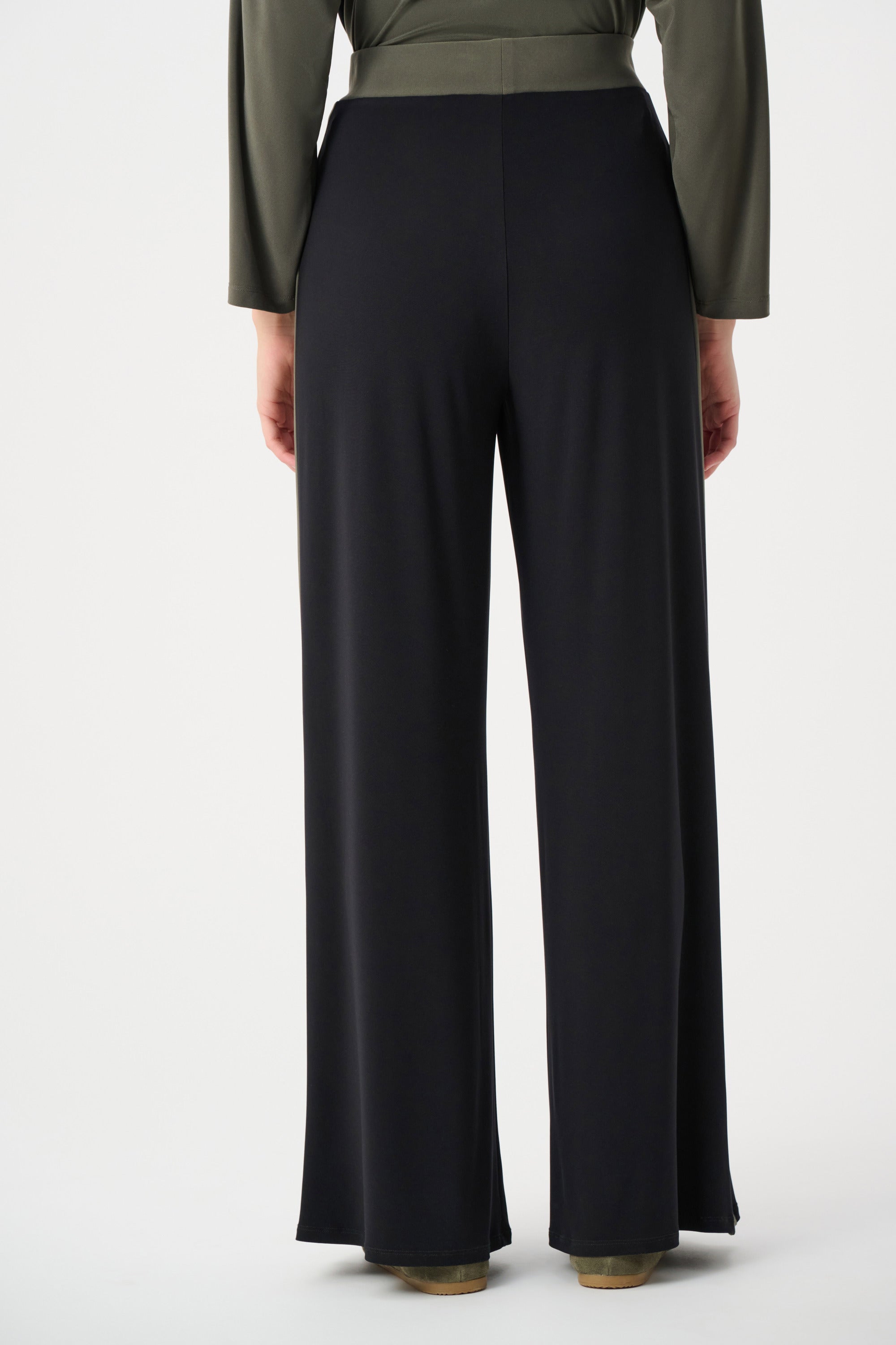 Joseph Ribkoff Silky Knit Color Block Wide Leg Pull-On Pants