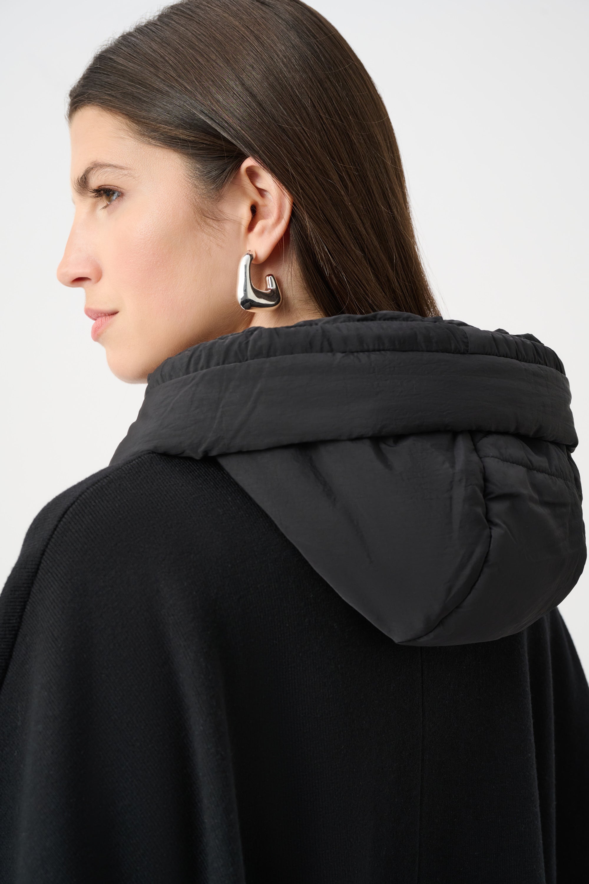JOSEPH RIBKOFF SWEATER KNIT QUILTED PONCHO JACKET