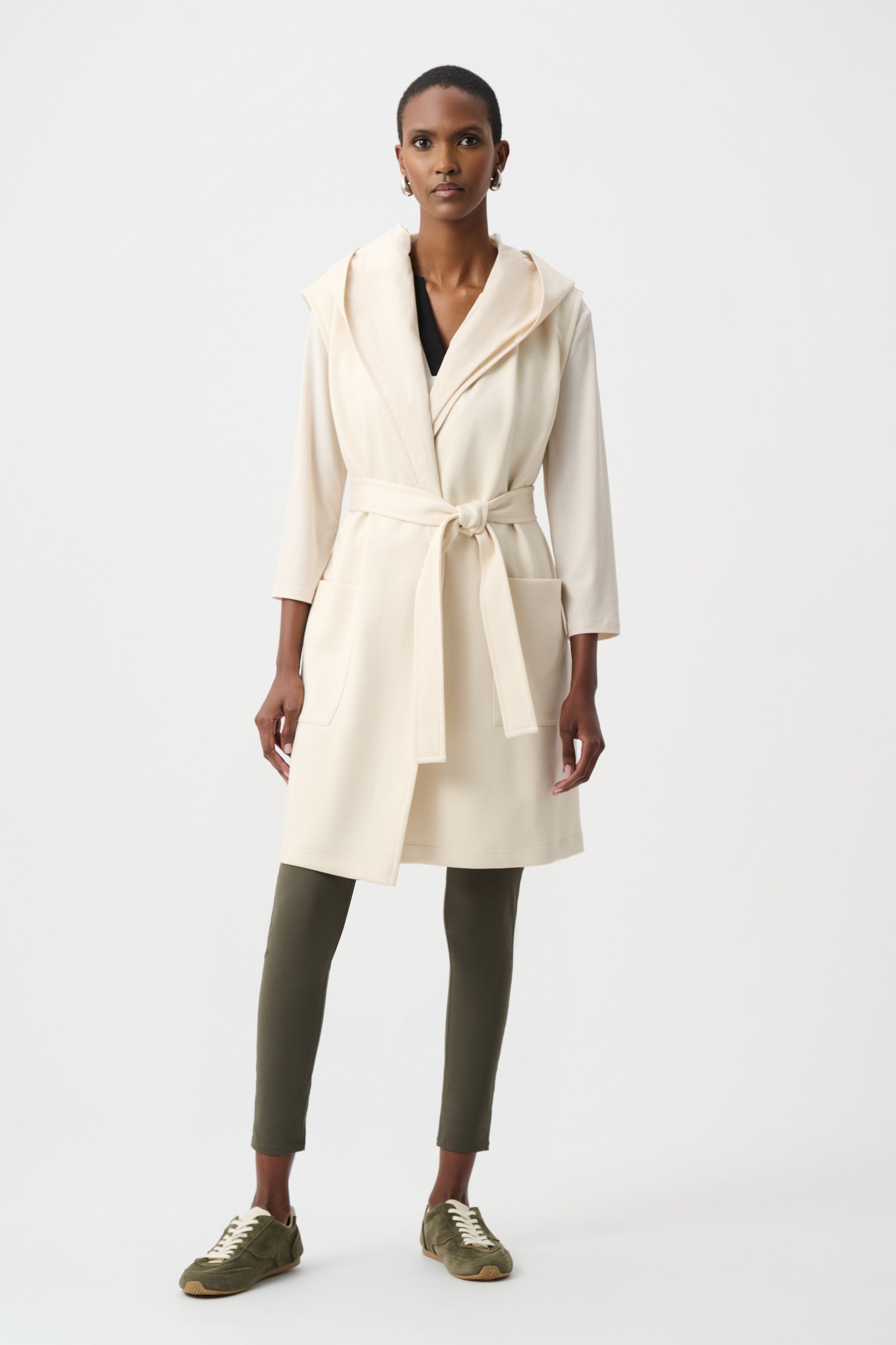 Joseph Ribkoff Scuba Jersey and Memory Hooded Vest