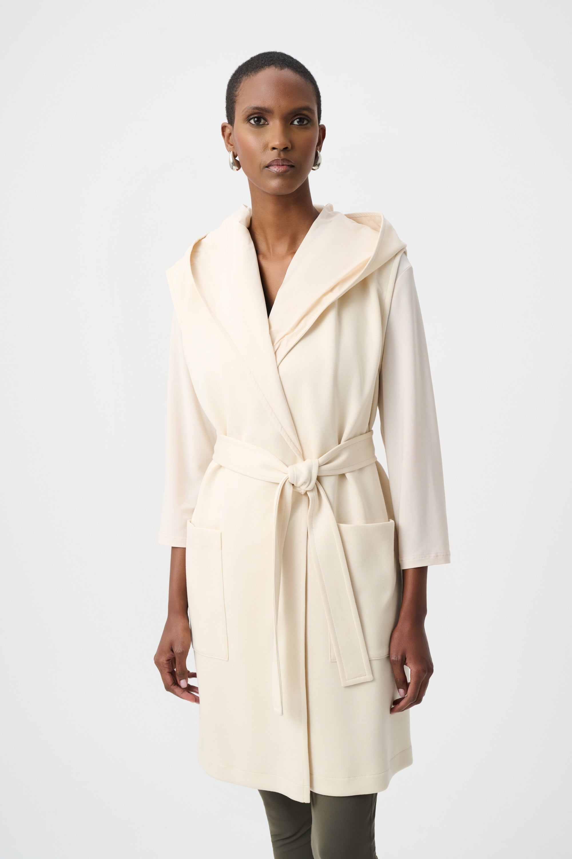 Joseph Ribkoff Scuba Jersey and Memory Hooded Vest