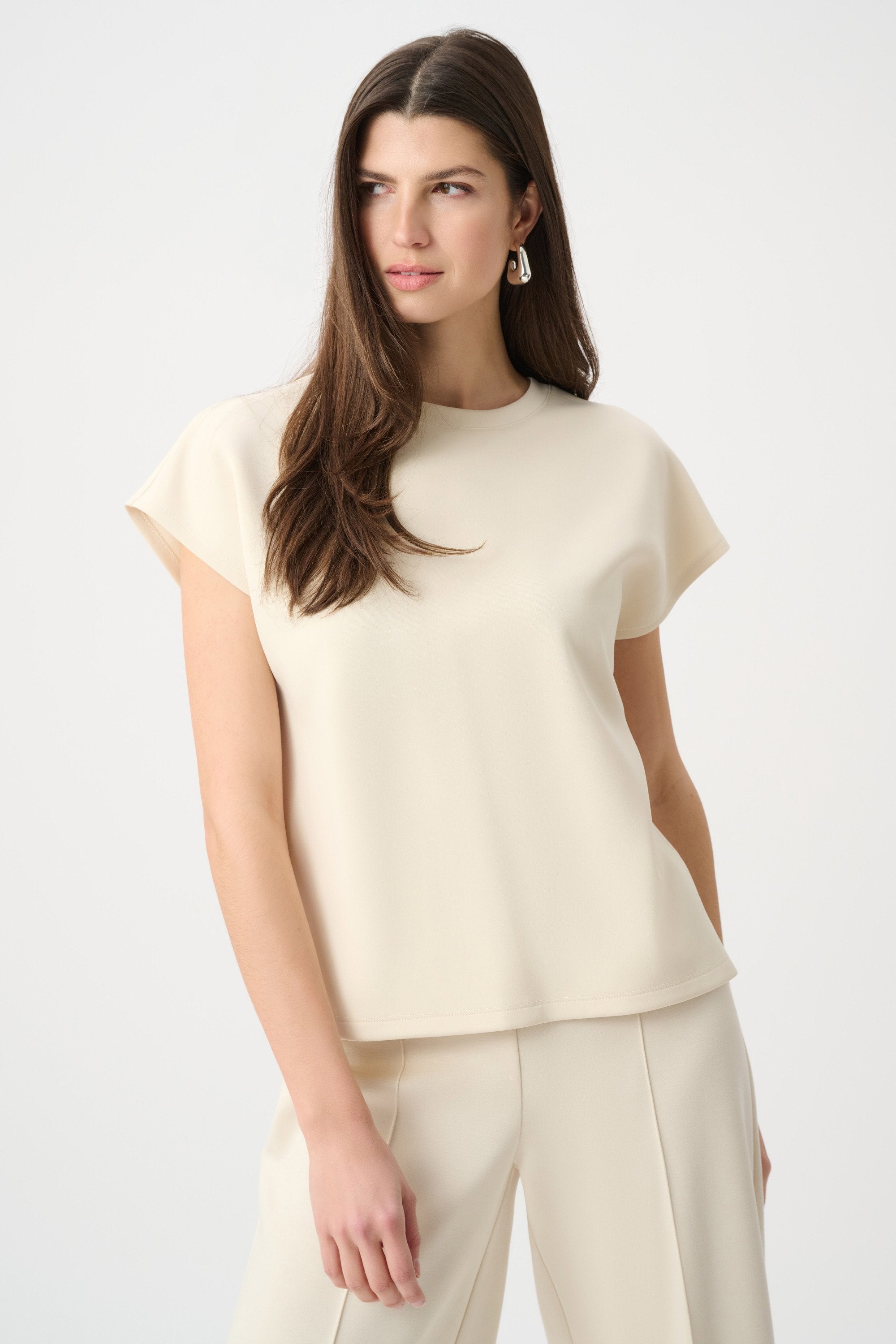 Joseph Ribkoff Scuba Jersey Crewneck Boxy Top