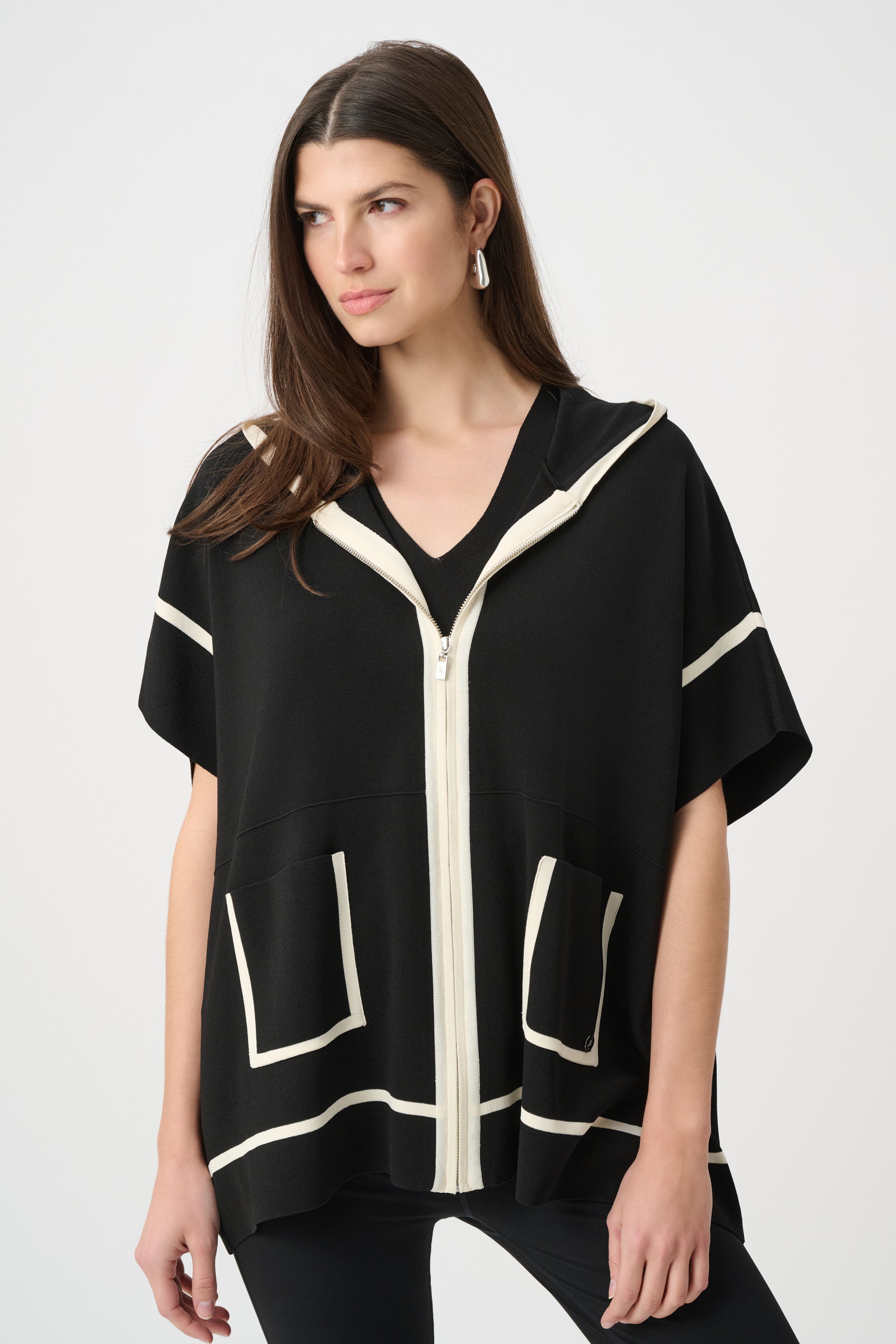 Joseph Ribkoff Dry Viscose Hooded Boxy Jacket