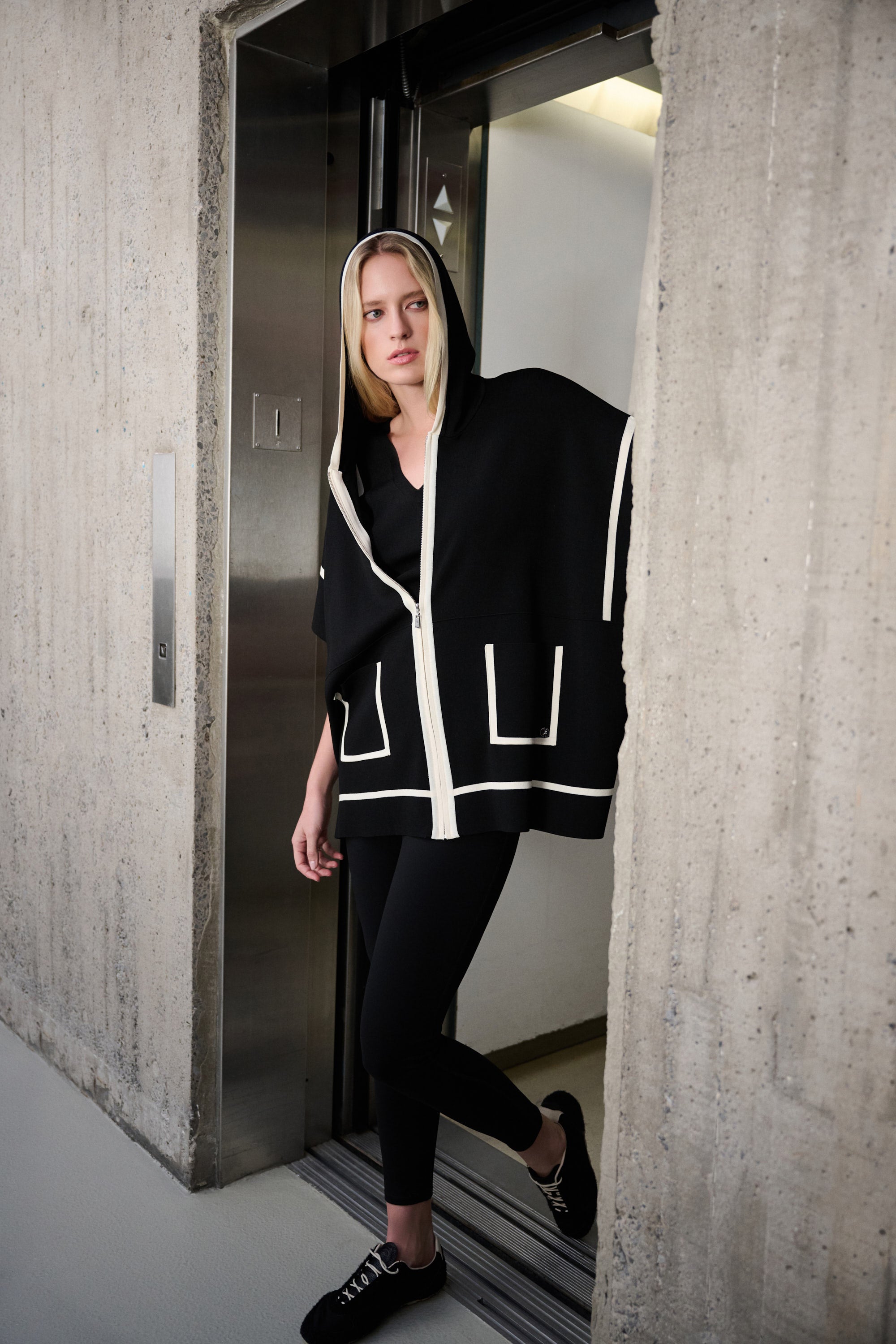 Joseph Ribkoff Dry Viscose Hooded Boxy Jacket
