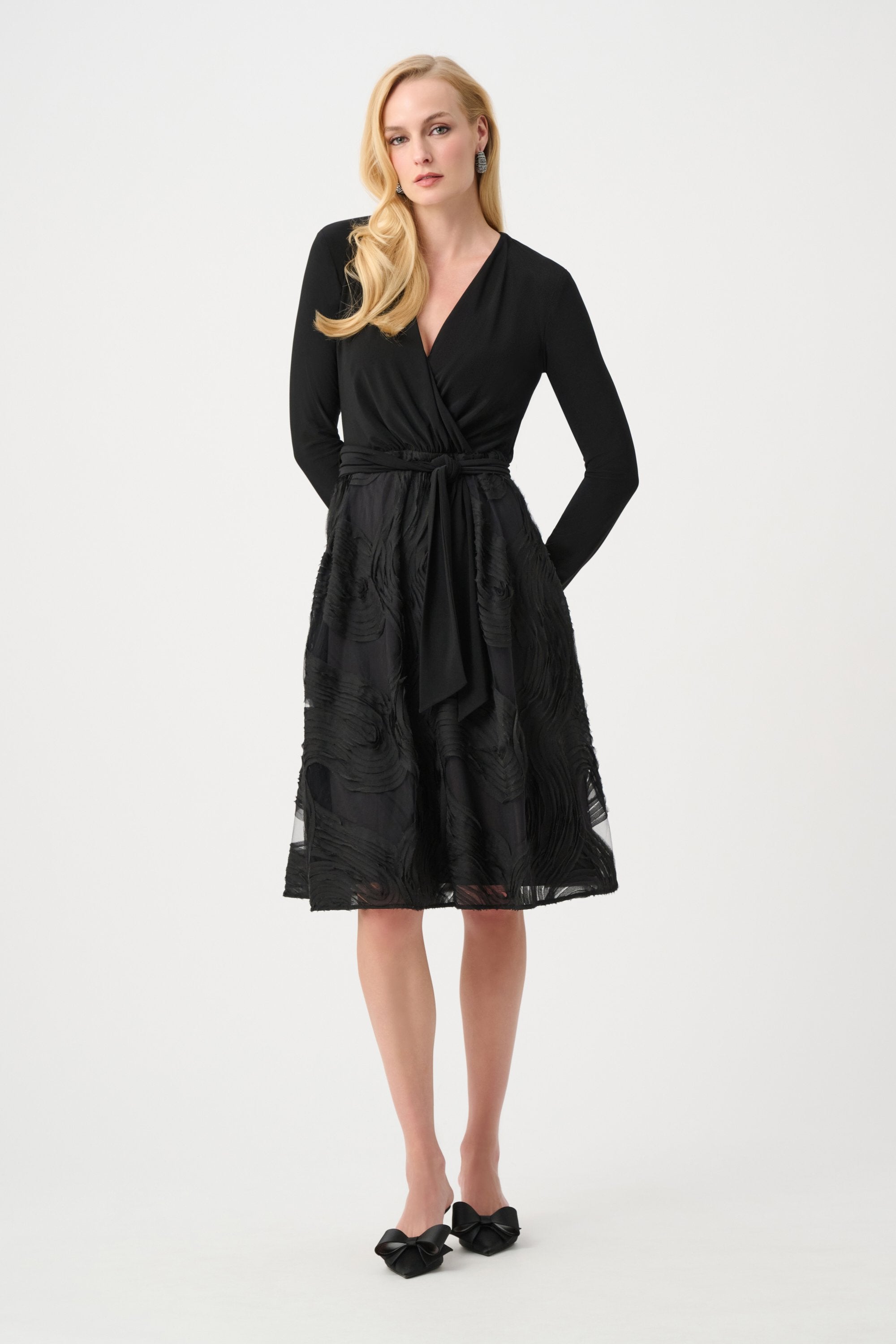 Joseph Ribkoff Signature Silky Knit and Novelty Fit and Flare Dress