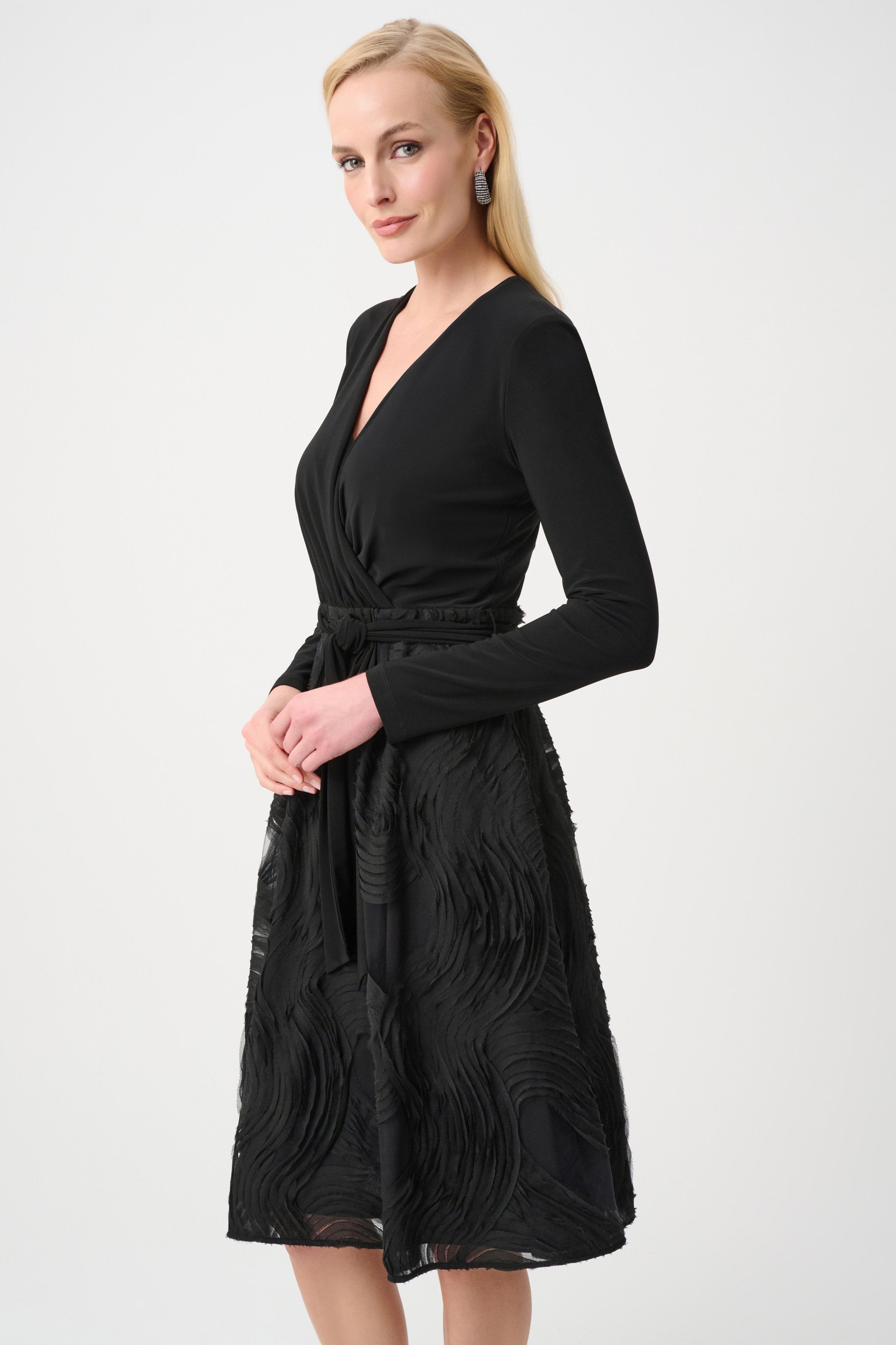 Joseph Ribkoff Signature Silky Knit and Novelty Fit and Flare Dress