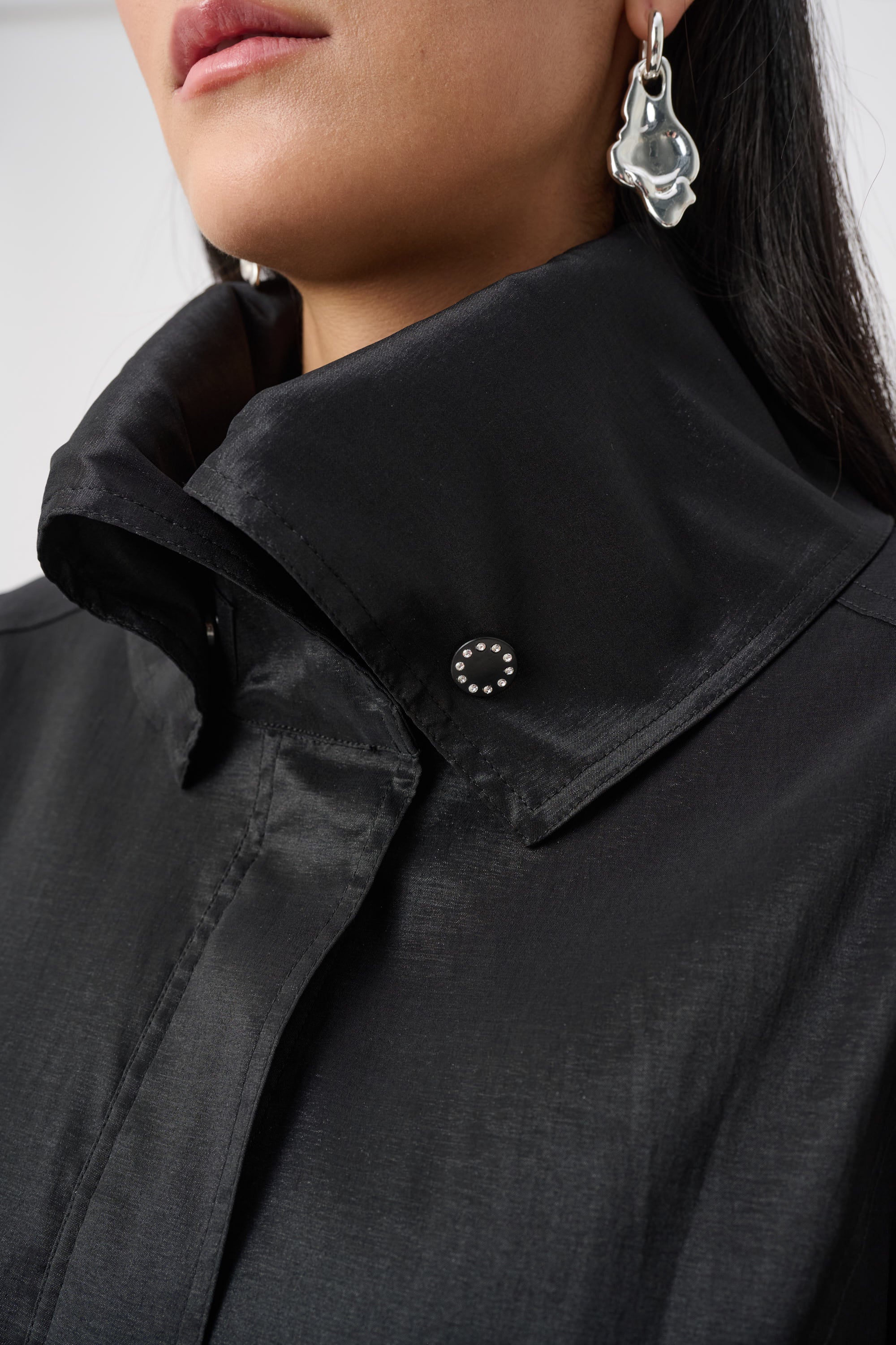 Joseph Ribkoff Stretch Taffeta Belted Fit & Flare Balloon Coat