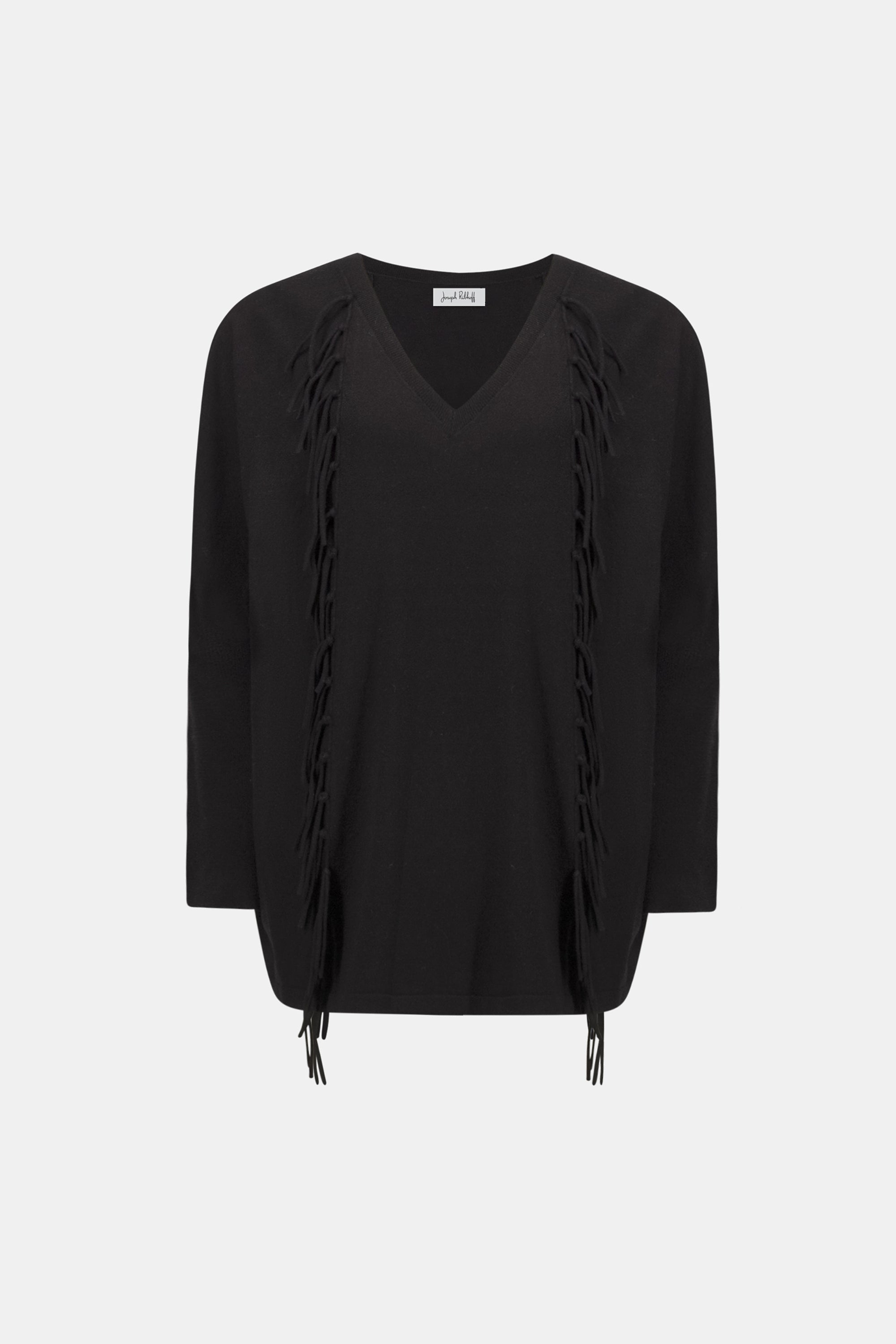 JOSEPH RIBKOFF VISCOSE KNIT FRINGED SWEATER