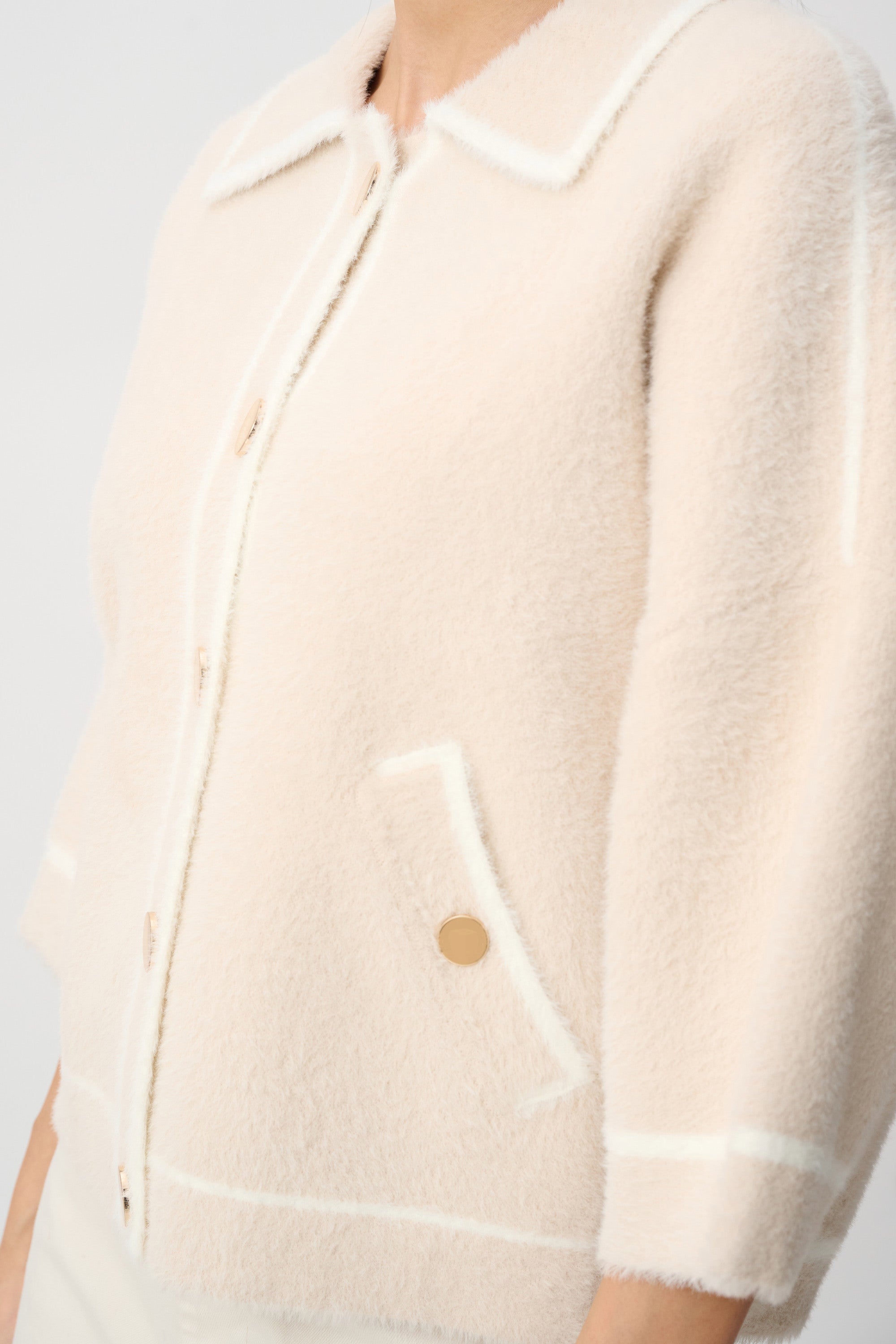 Joseph Ribkoff Feather Yarn Knit Boxy Jacket