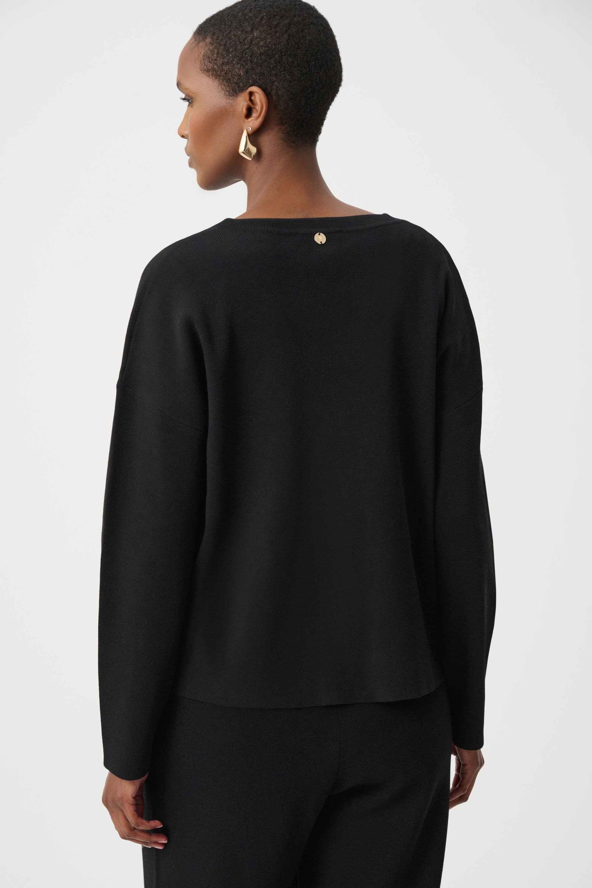 Joseph Ribkoff Asymmetric Sweater With Metal Stud Detail