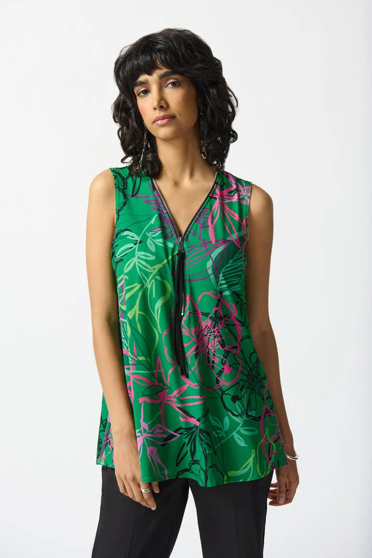 Joseph Ribkoff - Trapeze Tunic - Green/Multi