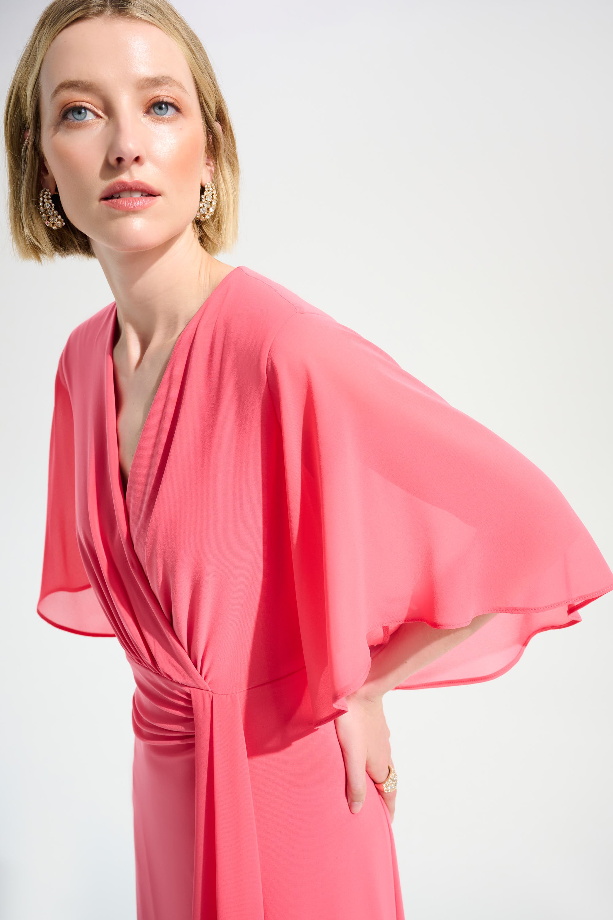 Joseph Ribkoff Signature Silky Knit Wrap Dress | Chiffon Sash