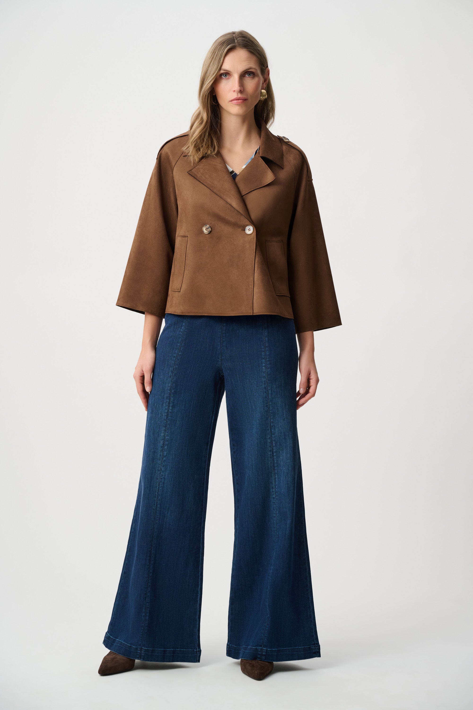 JOSEPH RIBKOFF SCUBA SUEDE BOXY JACKET