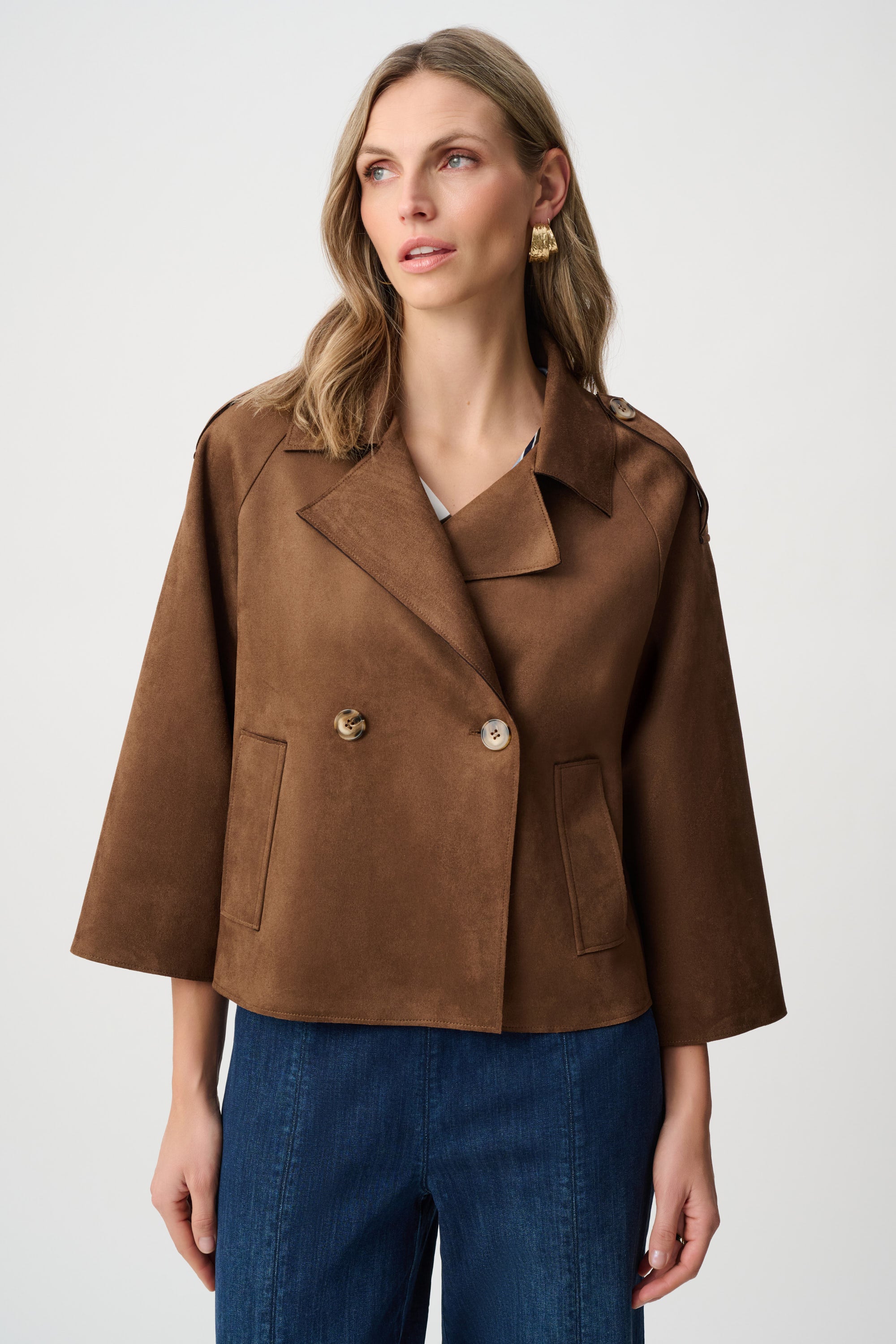 JOSEPH RIBKOFF SCUBA SUEDE BOXY JACKET