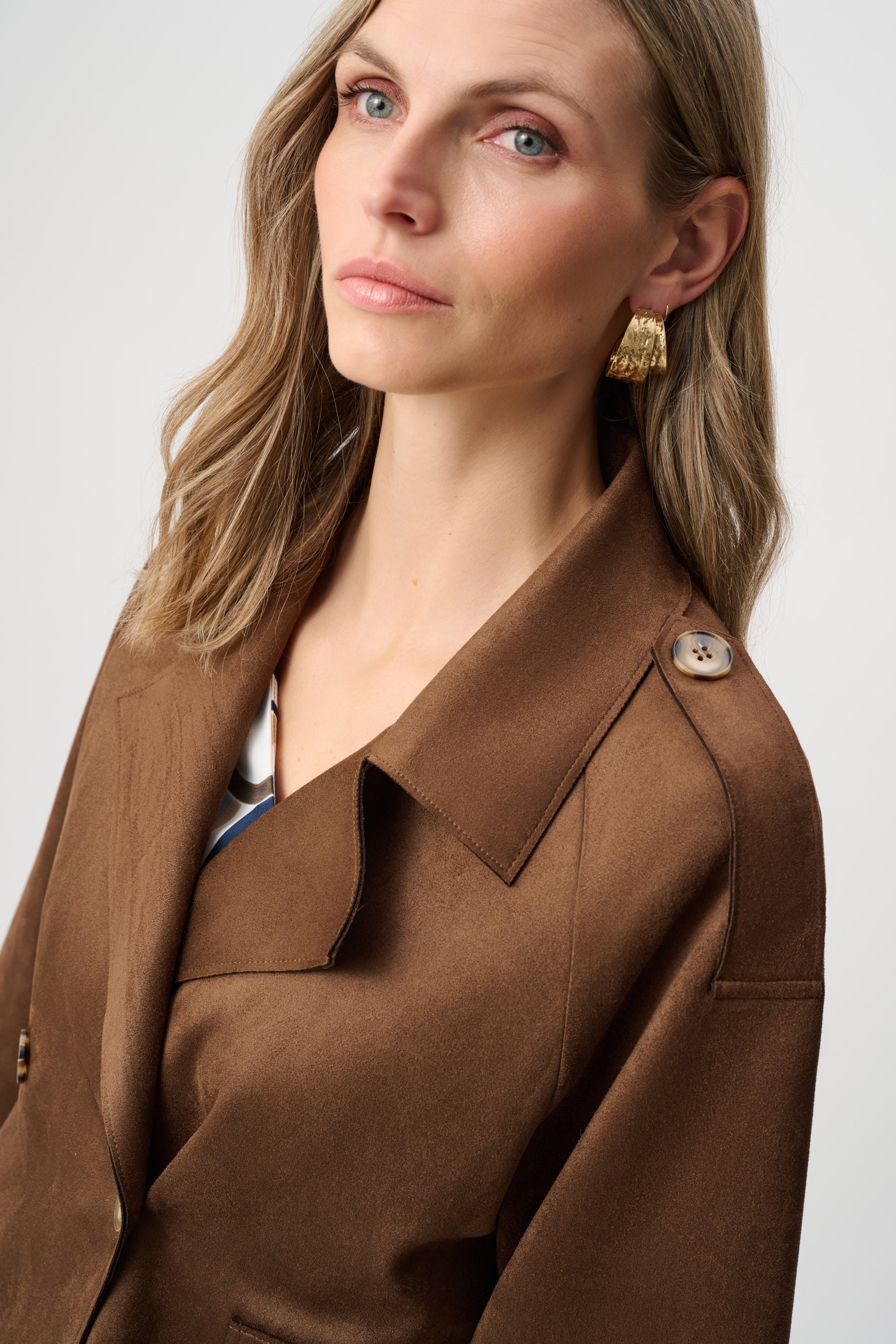 JOSEPH RIBKOFF SCUBA SUEDE BOXY JACKET