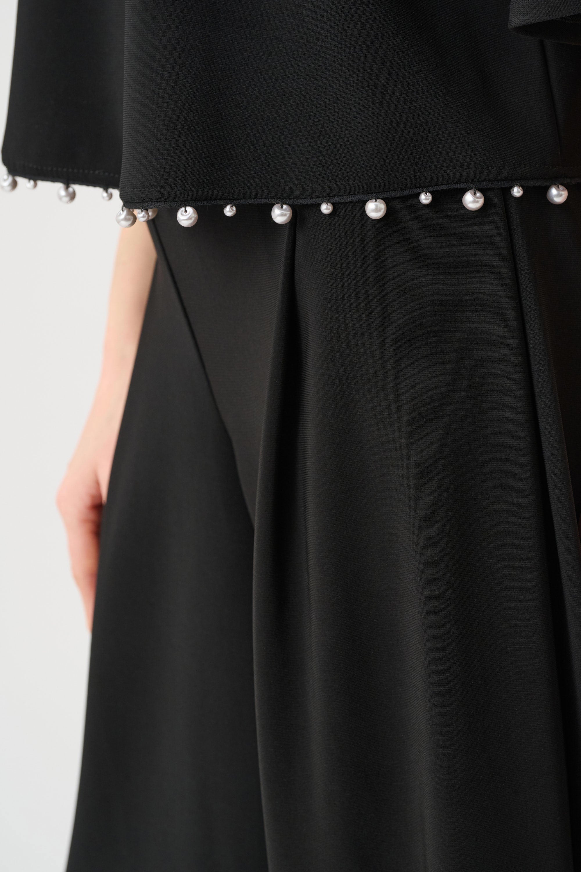 Joseph Ribkoff Silky Knit Flared Top With Pearl Detail