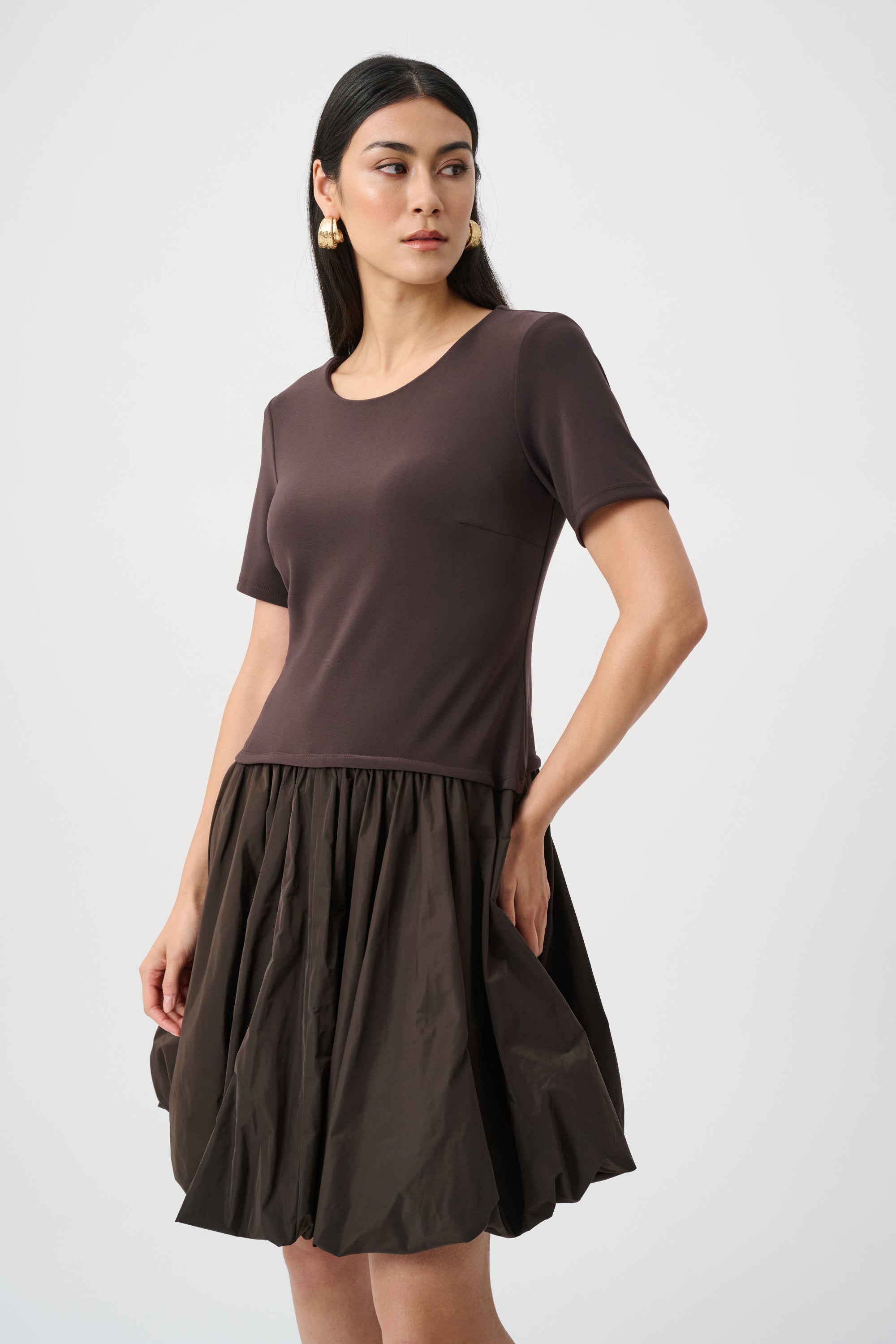 JOSEPH RIBKOFF SILKY KNIT & MEMORY FIT AND FLARE DRESS