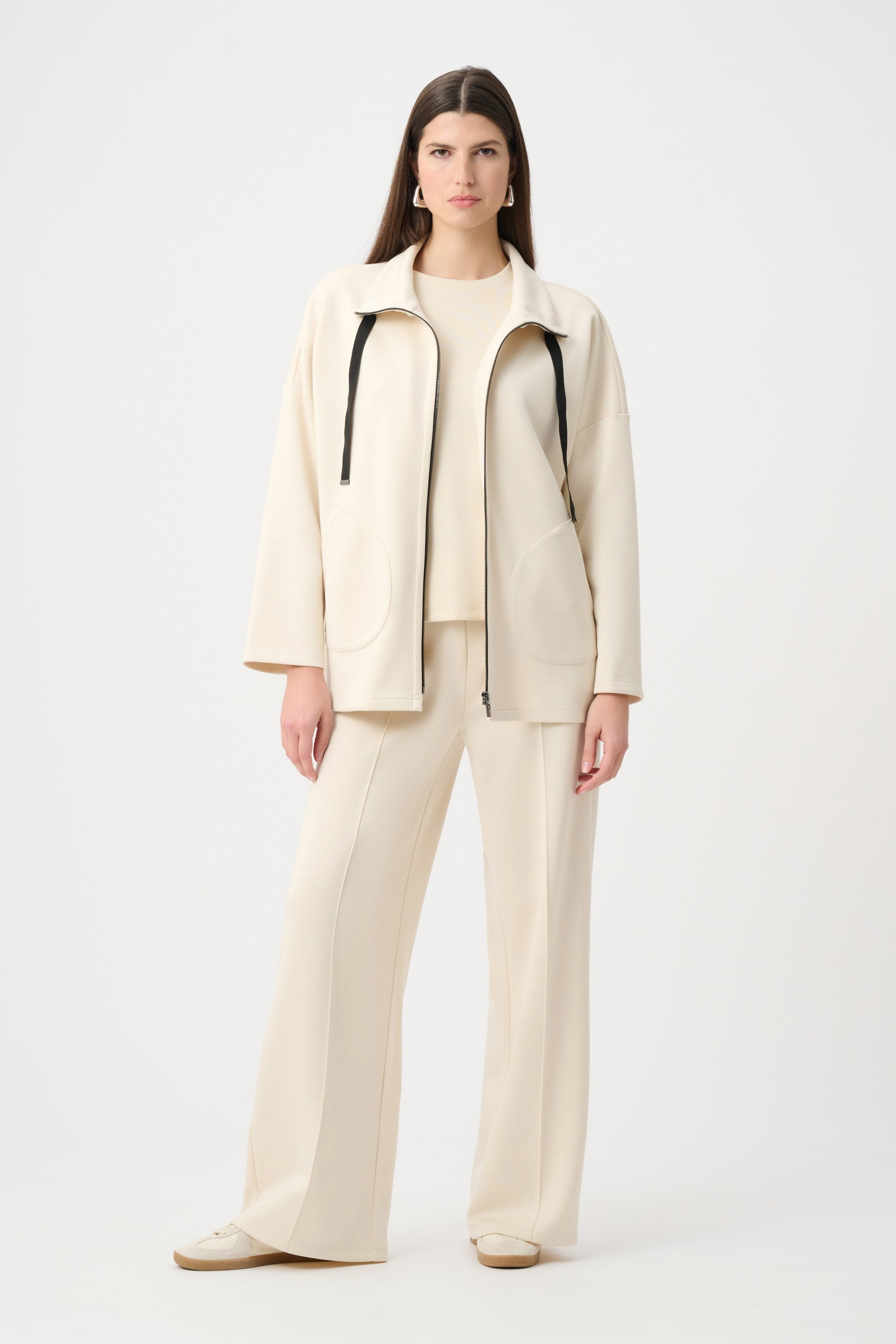 Joseph Ribkoff Scuba Jersey Funnel-Neck Boxy Jacket