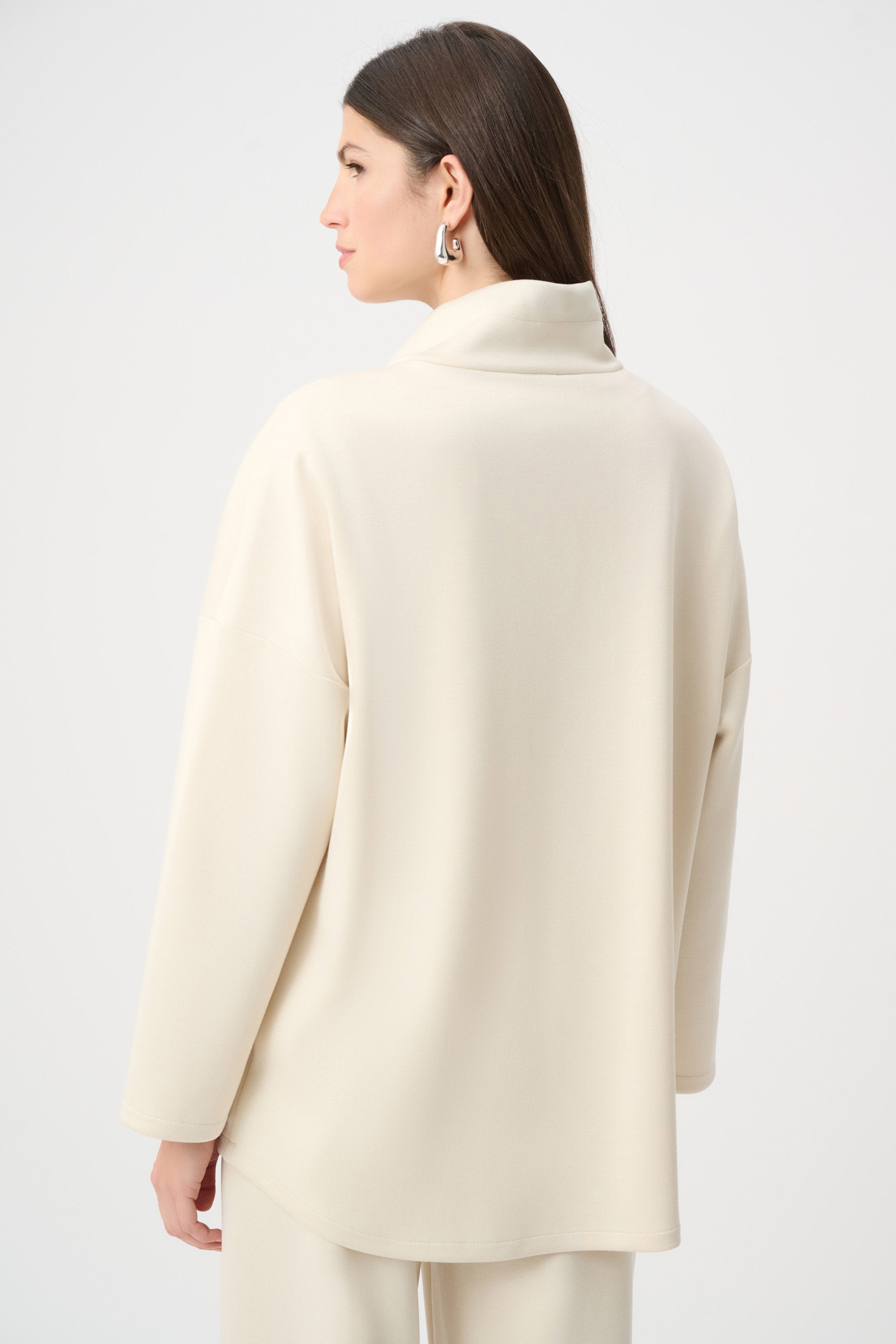 Joseph Ribkoff Scuba Jersey Funnel-Neck Boxy Jacket
