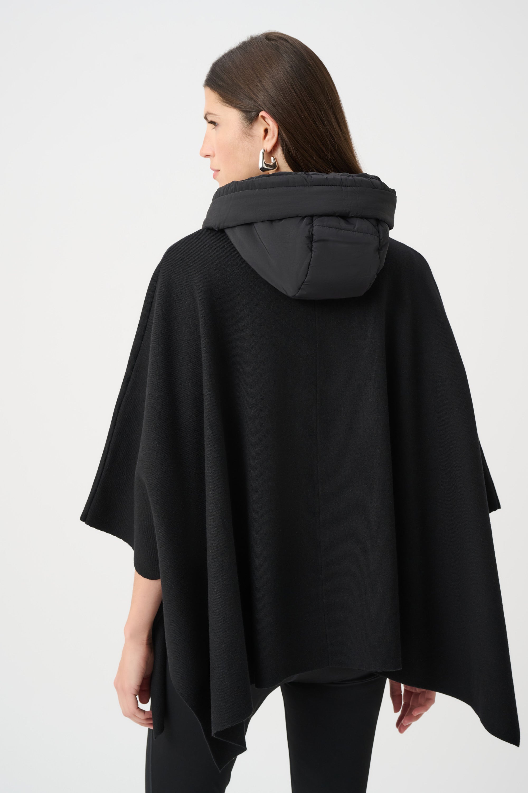 JOSEPH RIBKOFF SWEATER KNIT QUILTED PONCHO JACKET