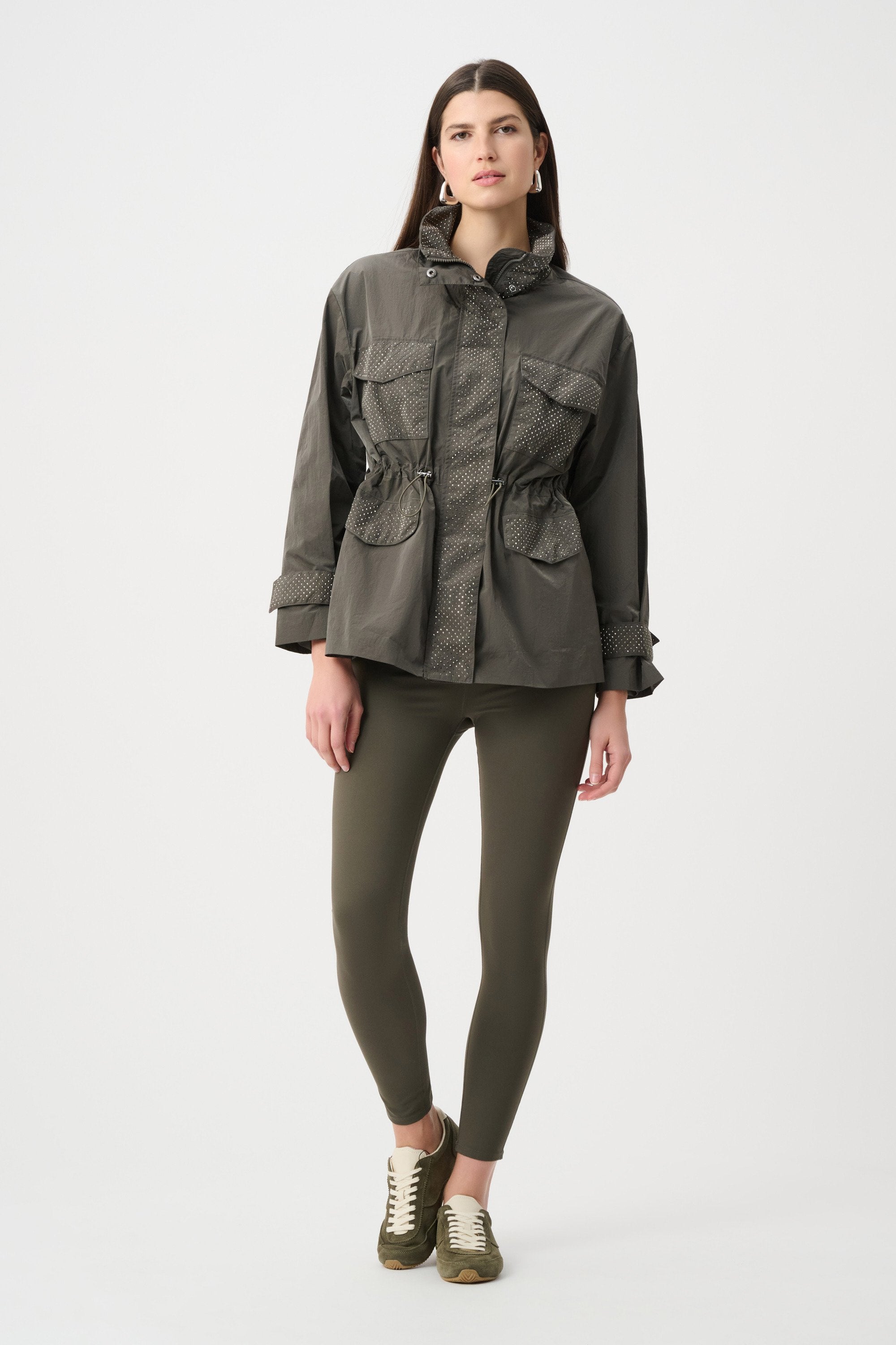 Joseph Ribkoff Nylon Mock-Neck Embellished Jacket