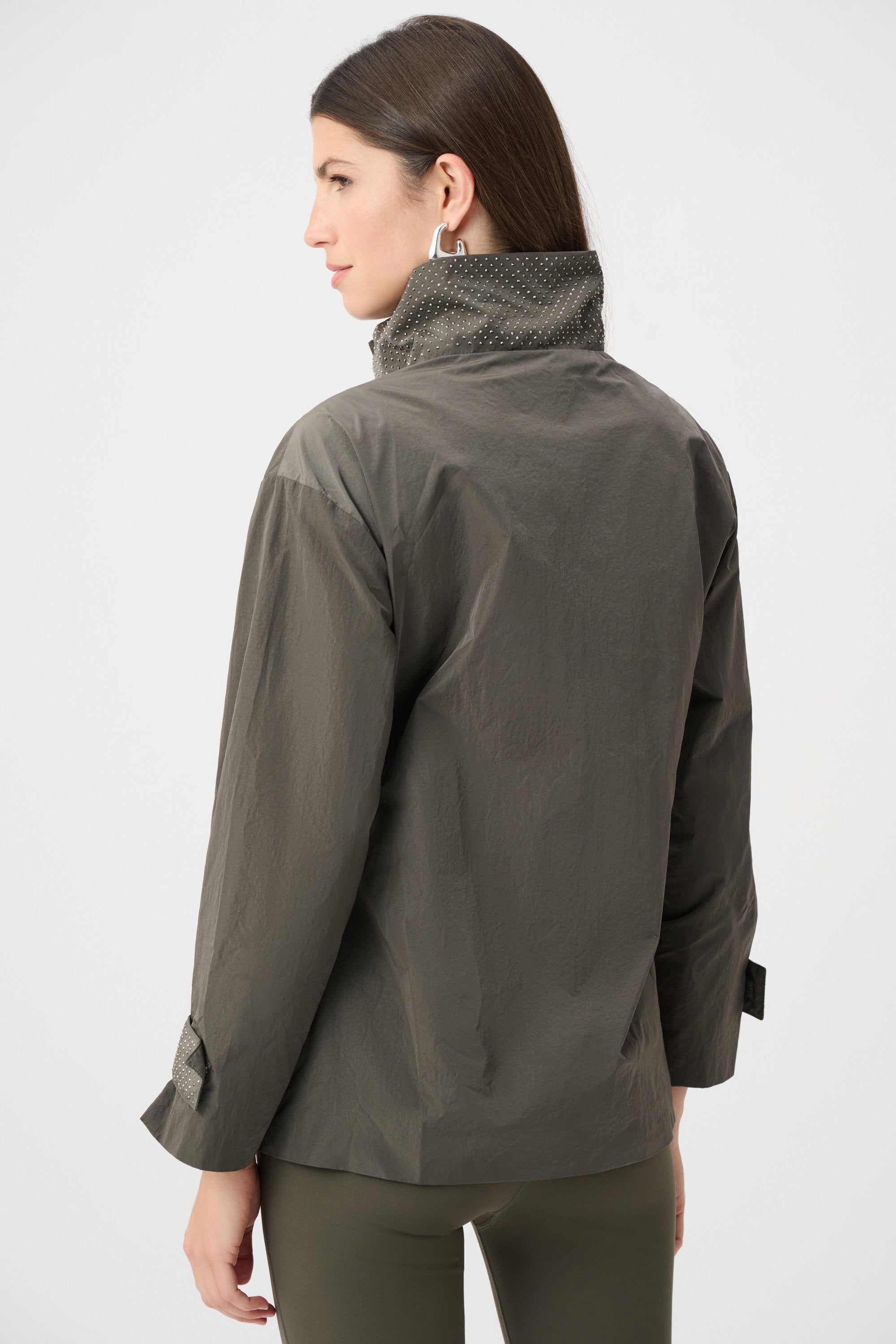 Joseph Ribkoff Nylon Mock-Neck Embellished Jacket