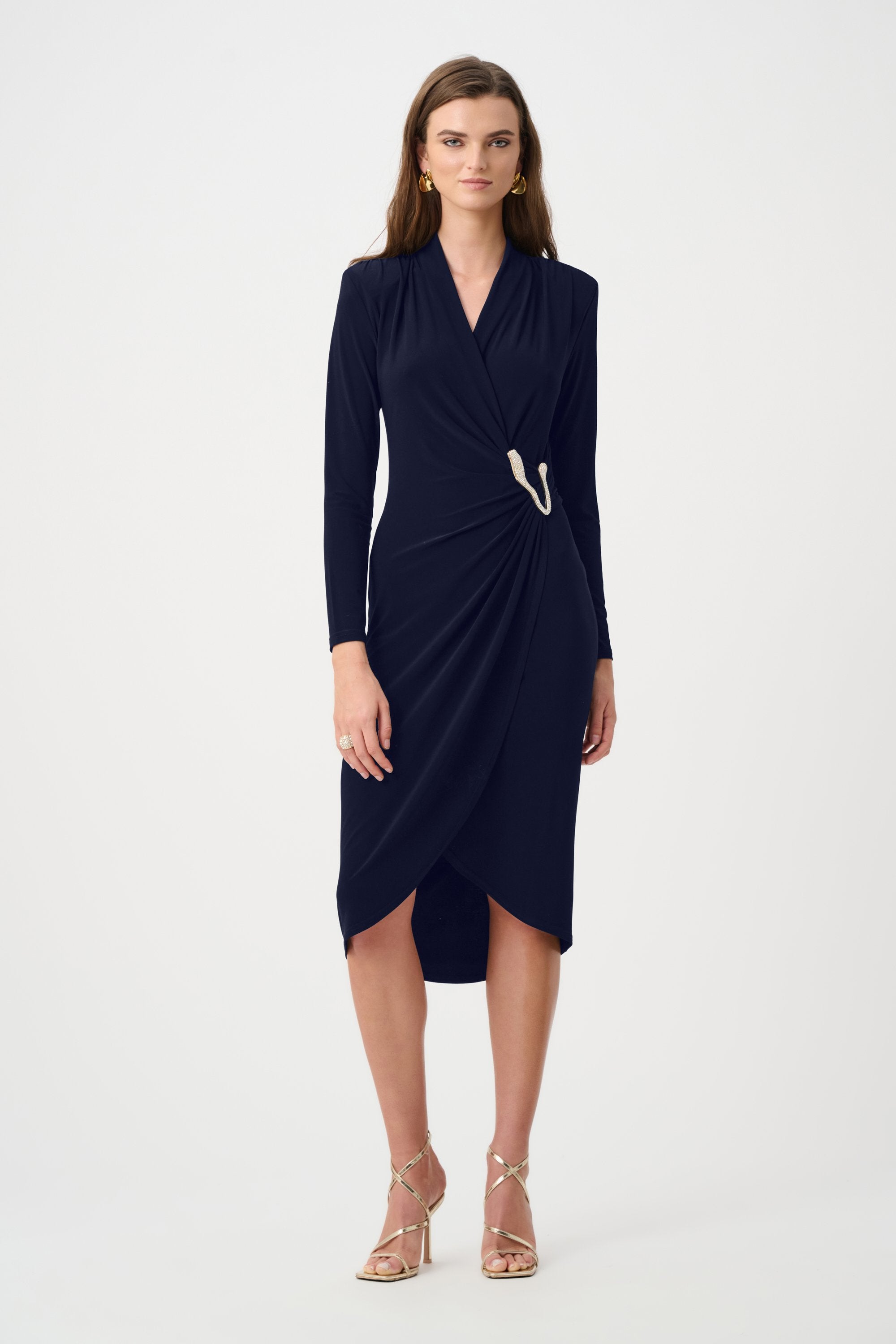 Joseph Ribkoff Signature Silky Knit Sheath Wrap Dress