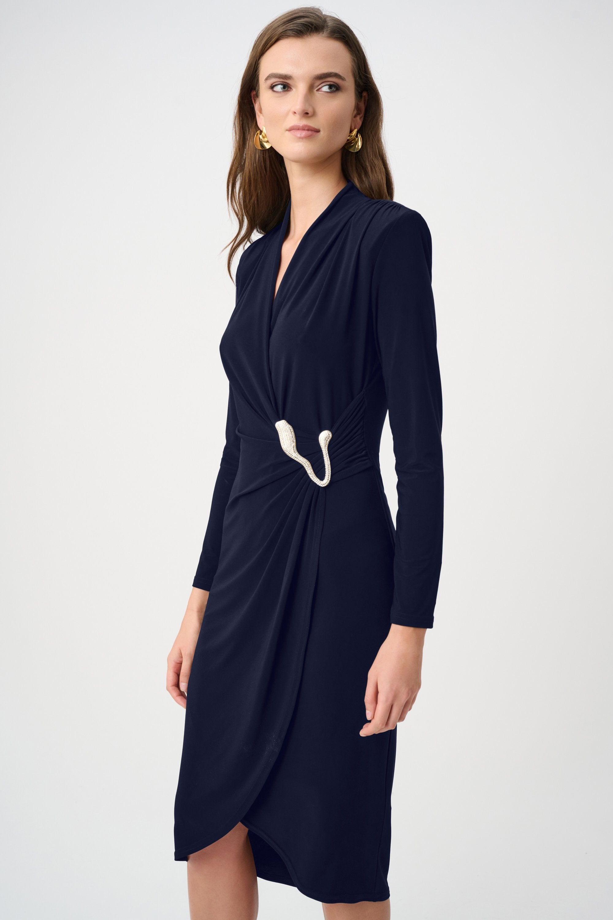 Joseph Ribkoff Signature Silky Knit Sheath Wrap Dress