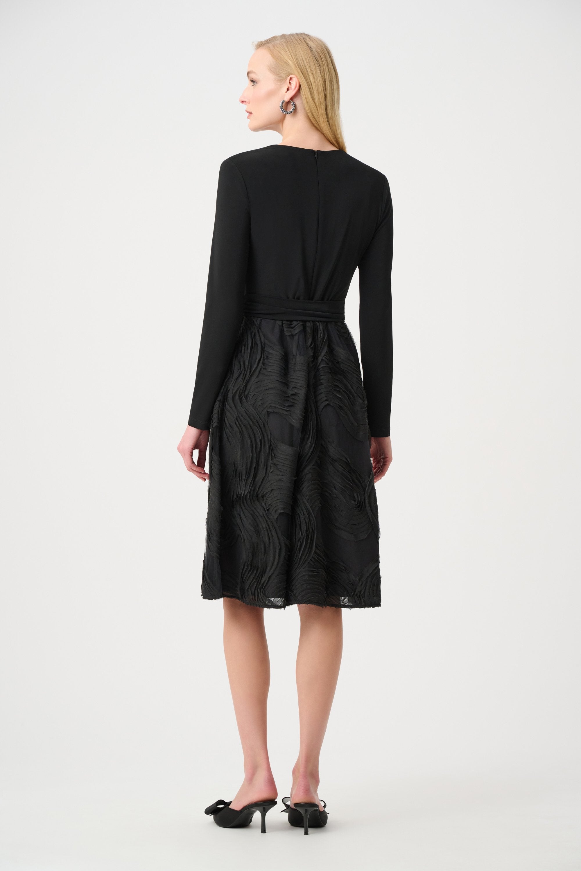 Joseph Ribkoff Signature Silky Knit and Novelty Fit and Flare Dress