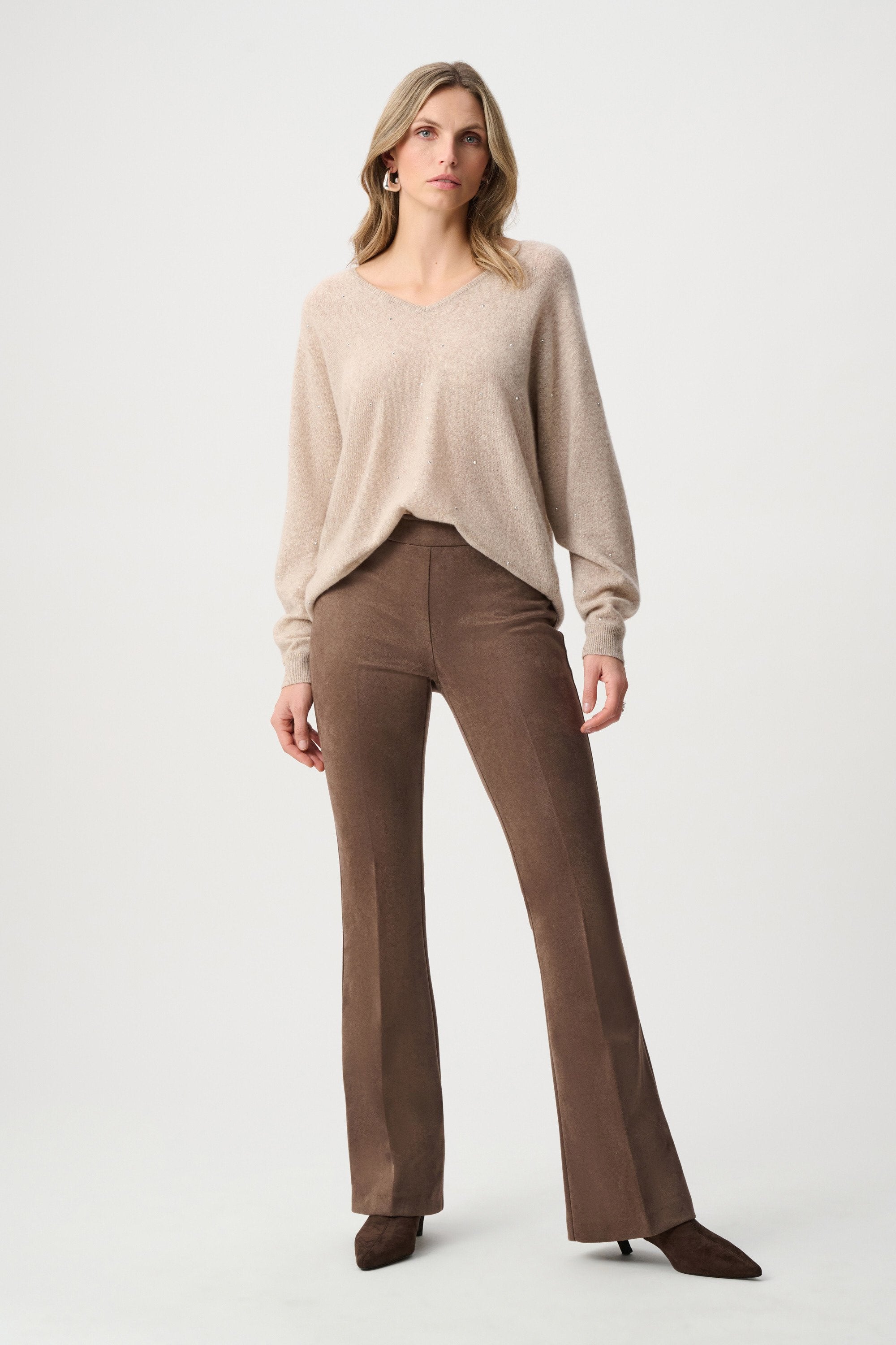 Joseph Ribkoff Cashmere Boxy Sweater With Rhinestone Detail
