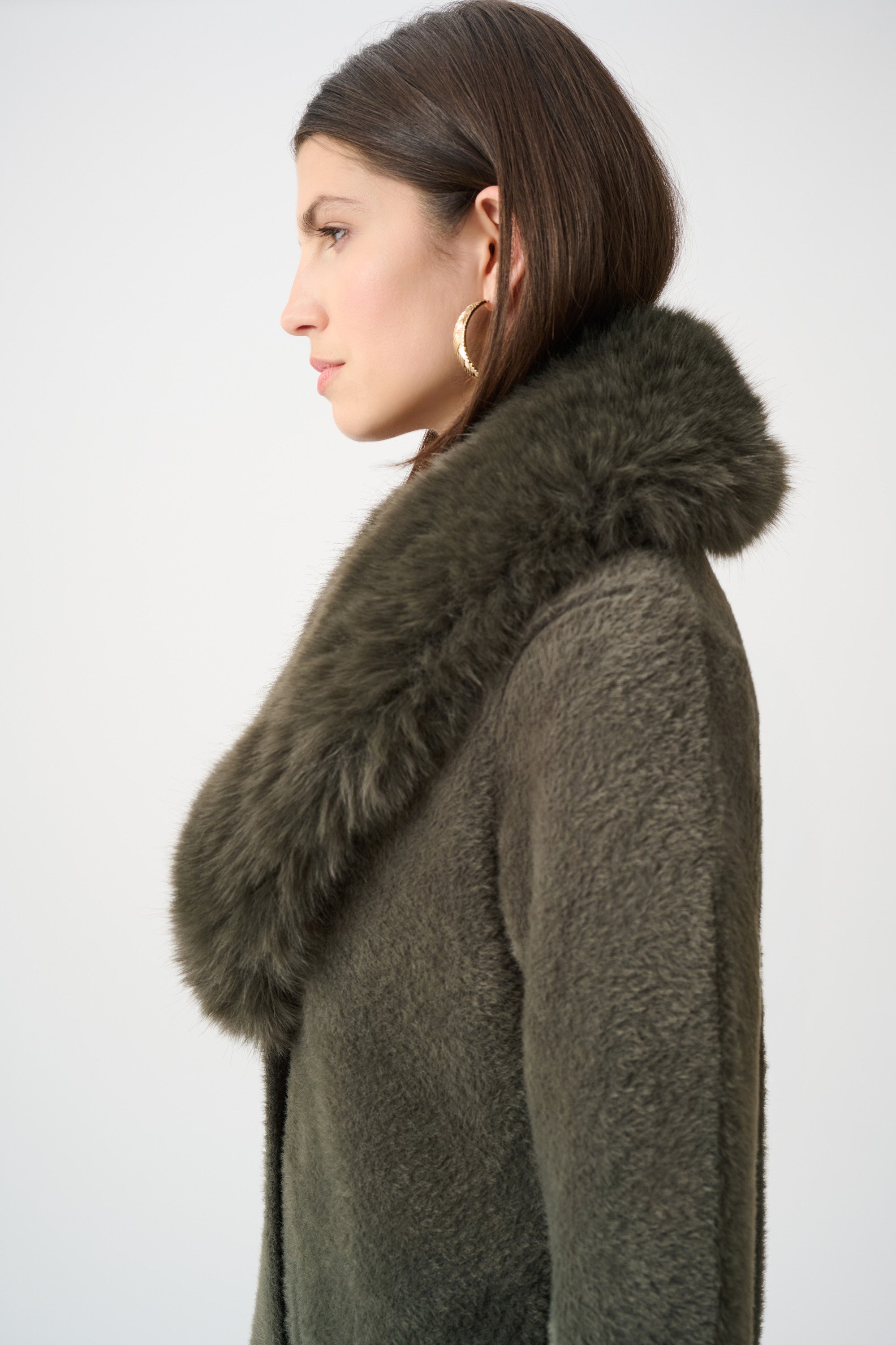 JOSEPH RIBKOFF FEATHER YARN KNIT COAT