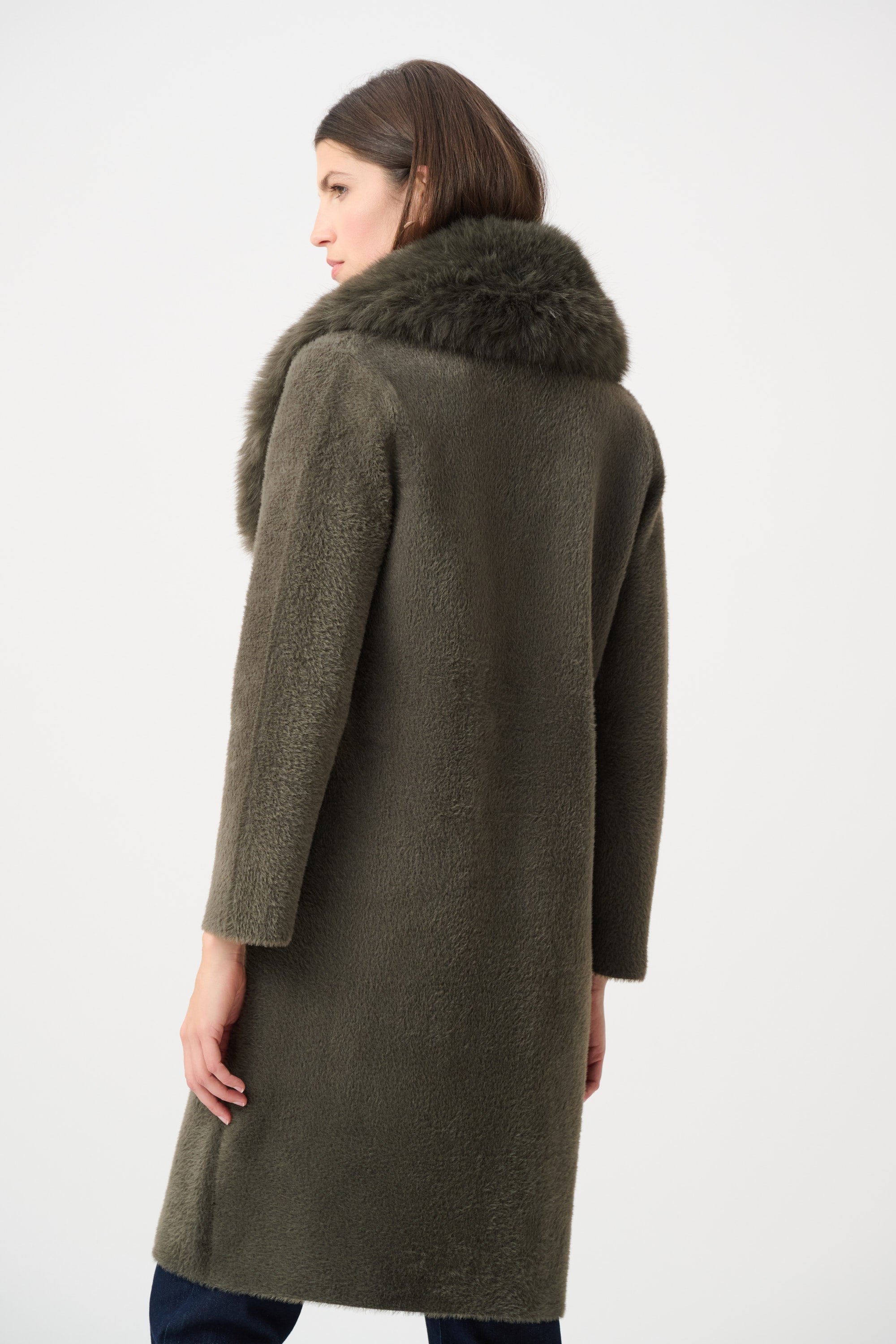 JOSEPH RIBKOFF FEATHER YARN KNIT COAT