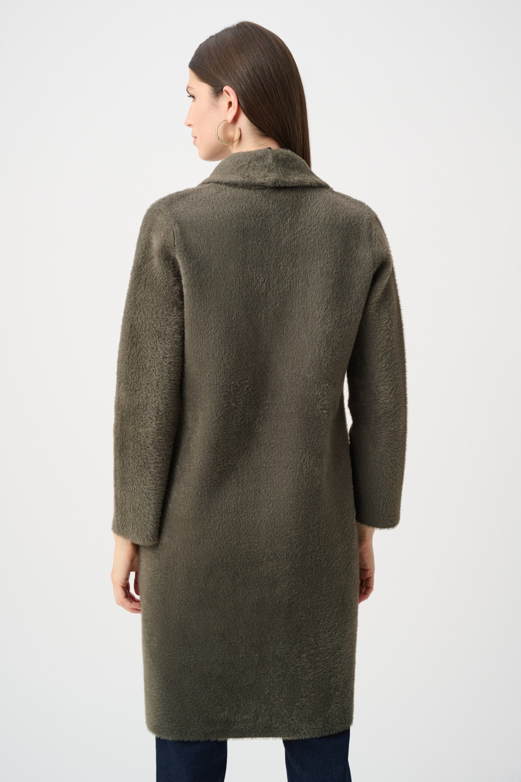 JOSEPH RIBKOFF FEATHER YARN KNIT COAT