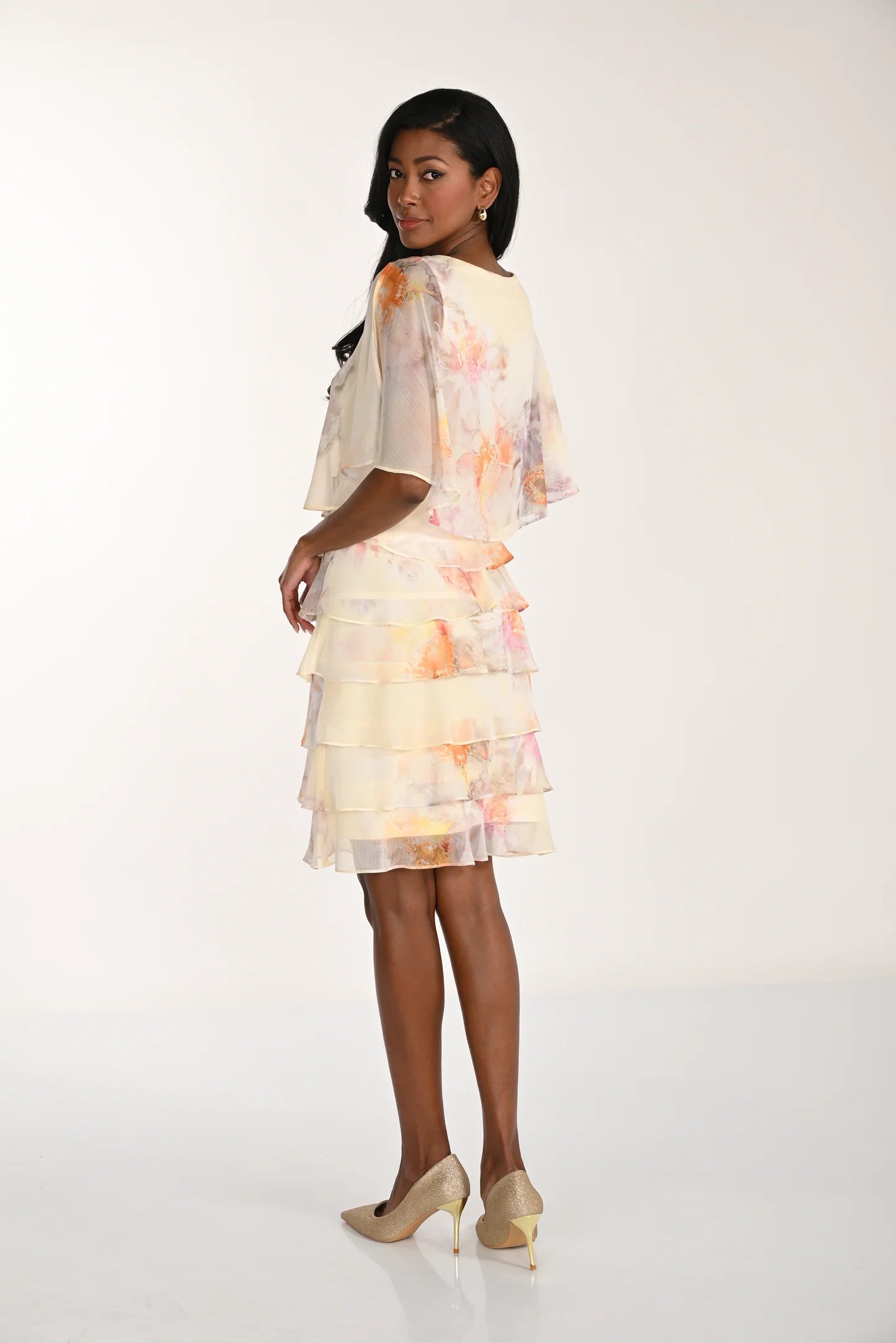 Frank Lyman - 268299 - Woven Dress - Custard/Pink